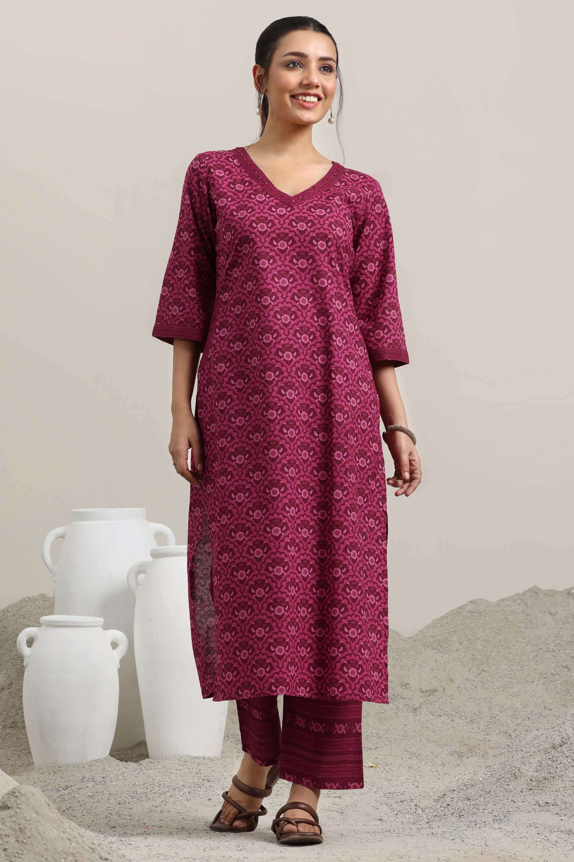 Floral-Cotton-Straight-Fit-Women-s-Kurta-Set