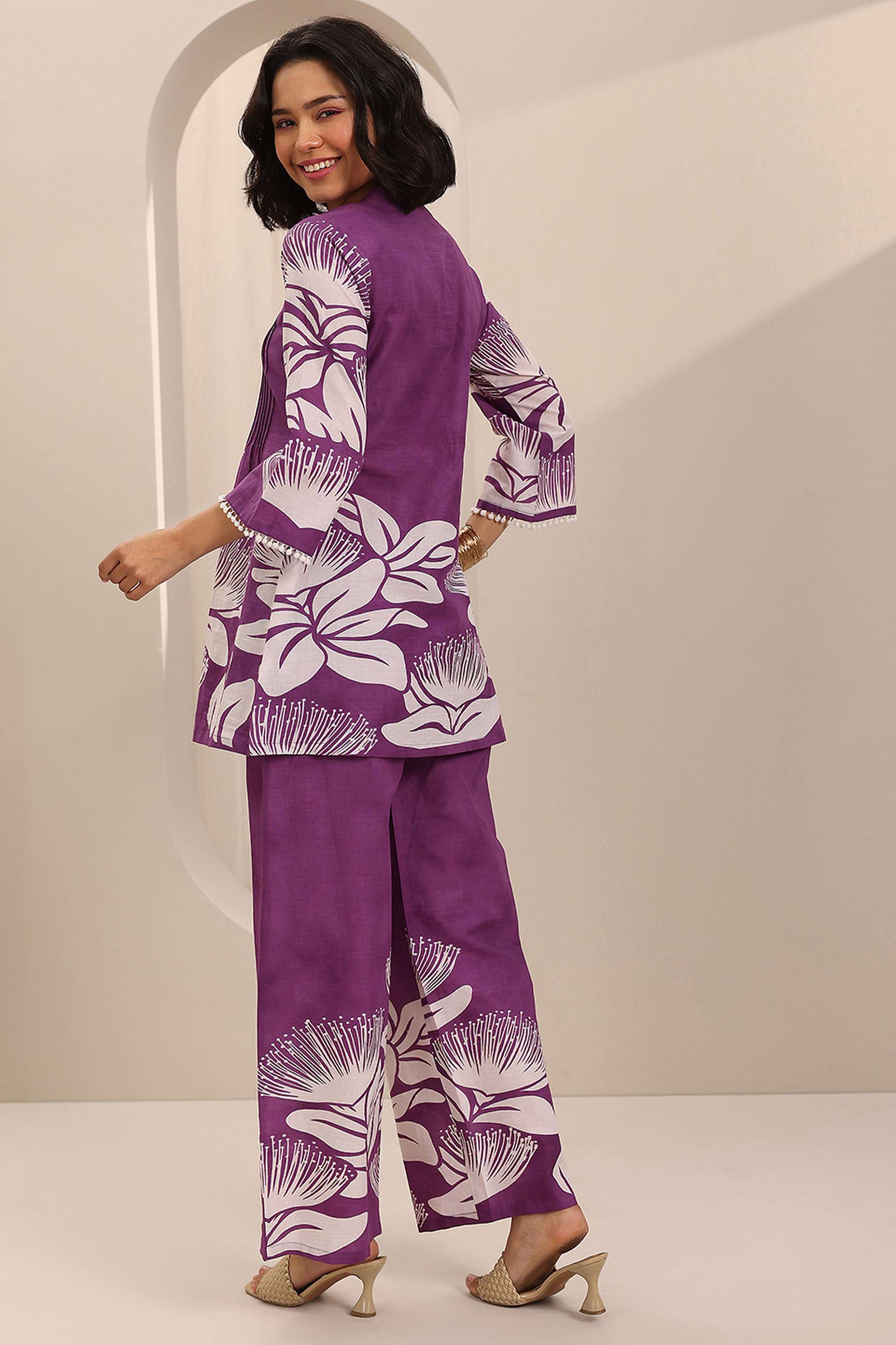 3/4-Sleeves-Regular-Fit-Cotton-Women-s-Co-Ord-Set