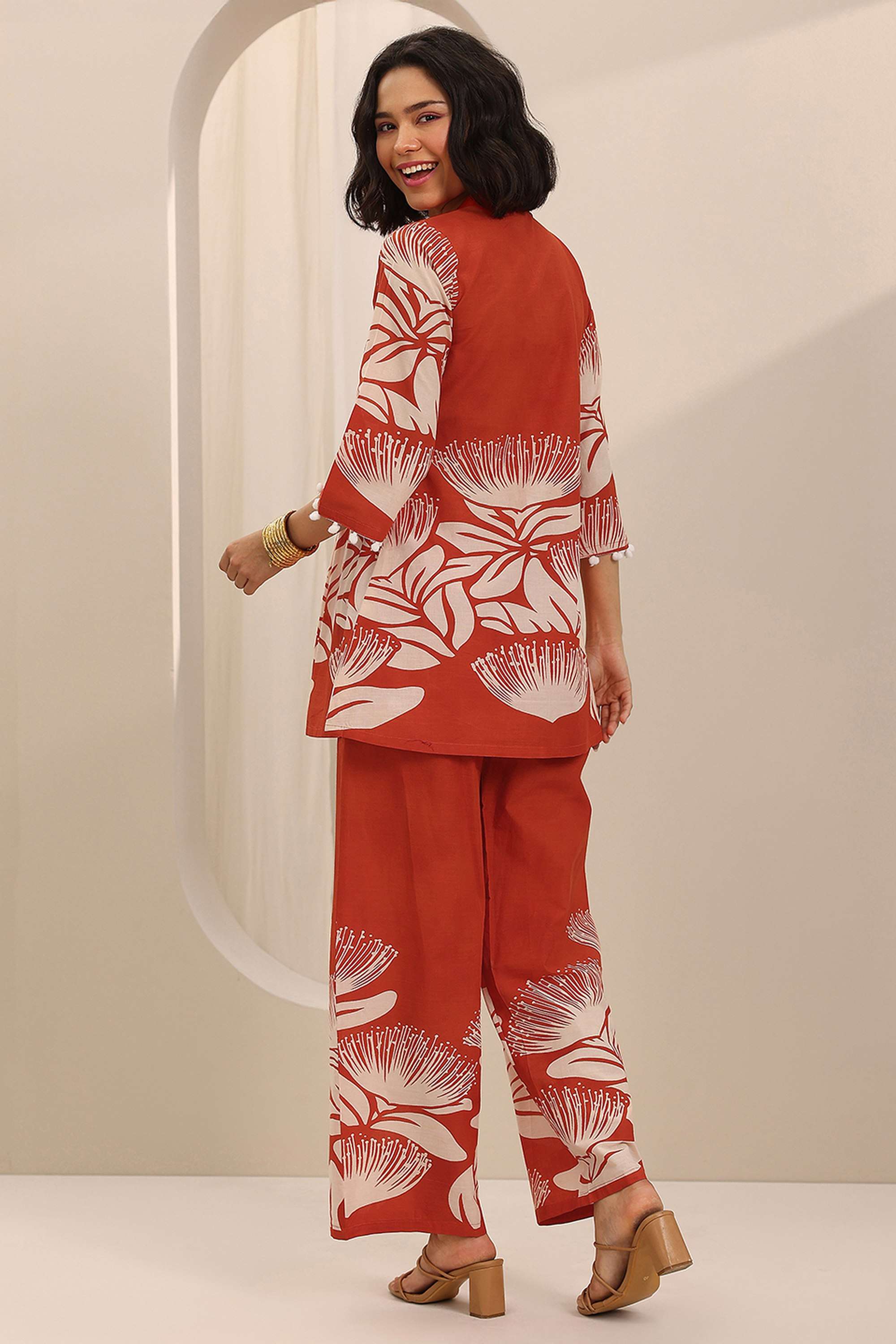 3/4-Sleeves-Regular-Fit-Cotton-Women-s-Co-Ord-Set
