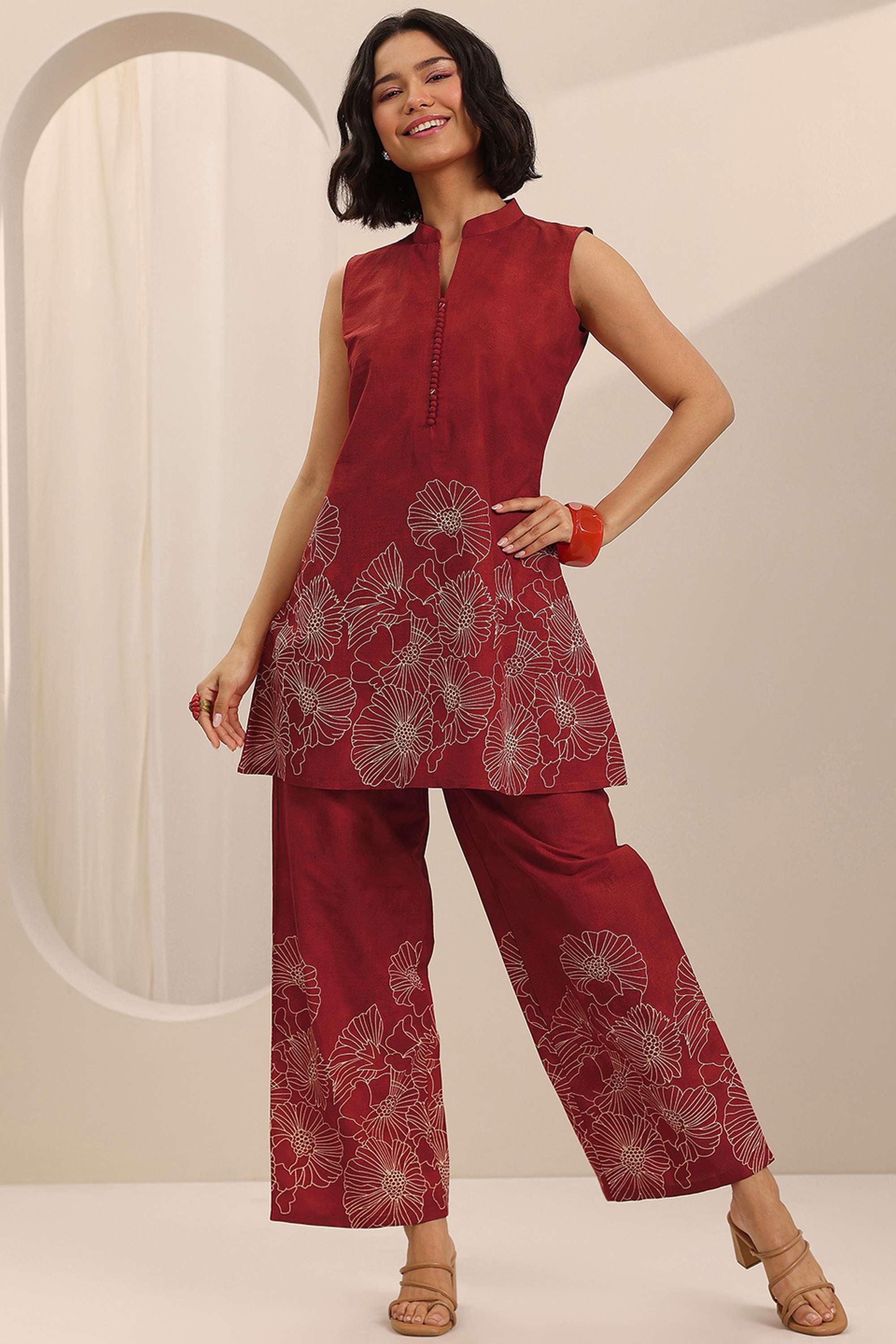 Sleeveless-Regular-Fit-Cotton-Women-s-Co-Ord-Set