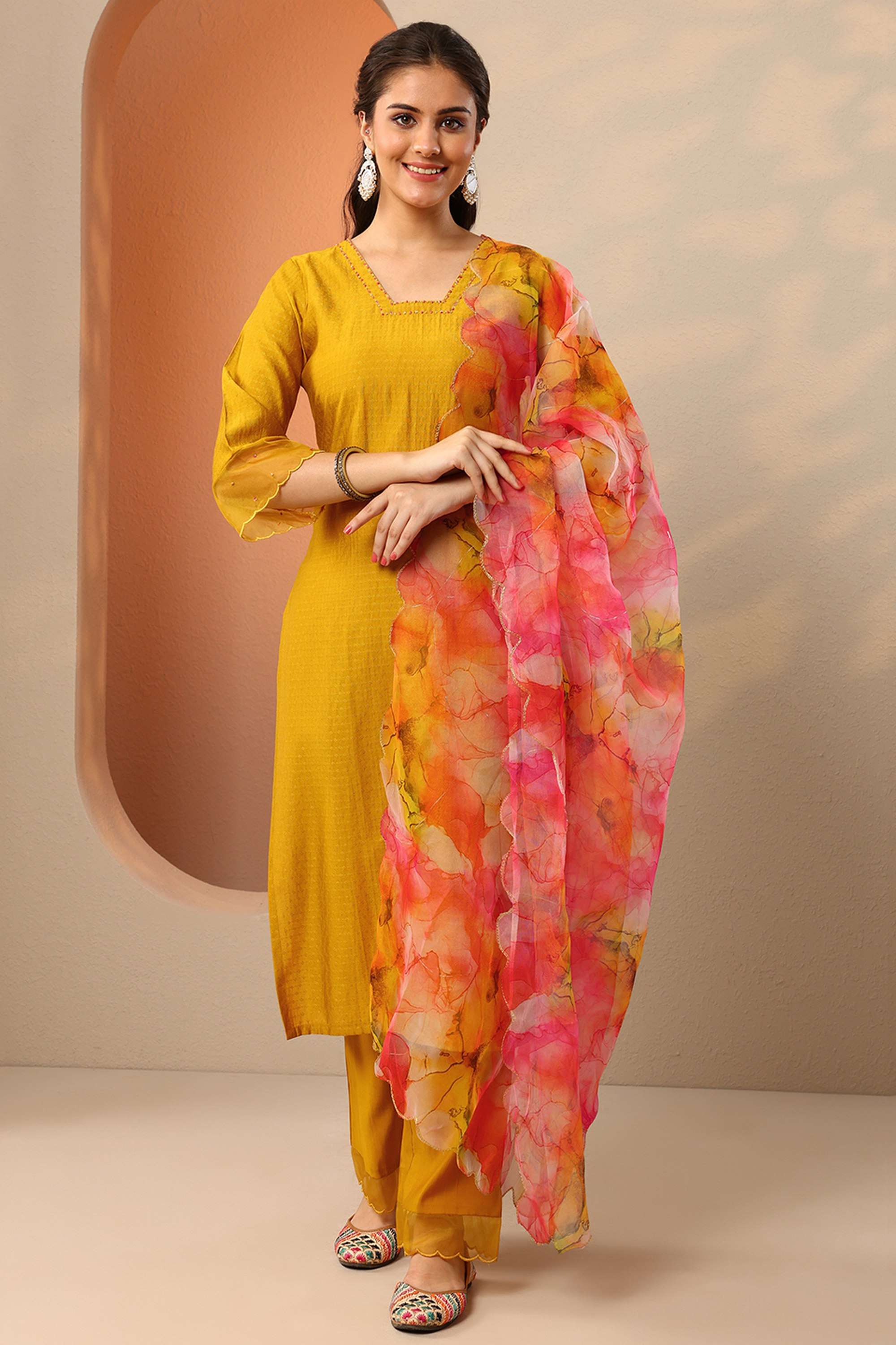 Blended-Fabric-Straight-Fit-Women-s-Kurta-Set