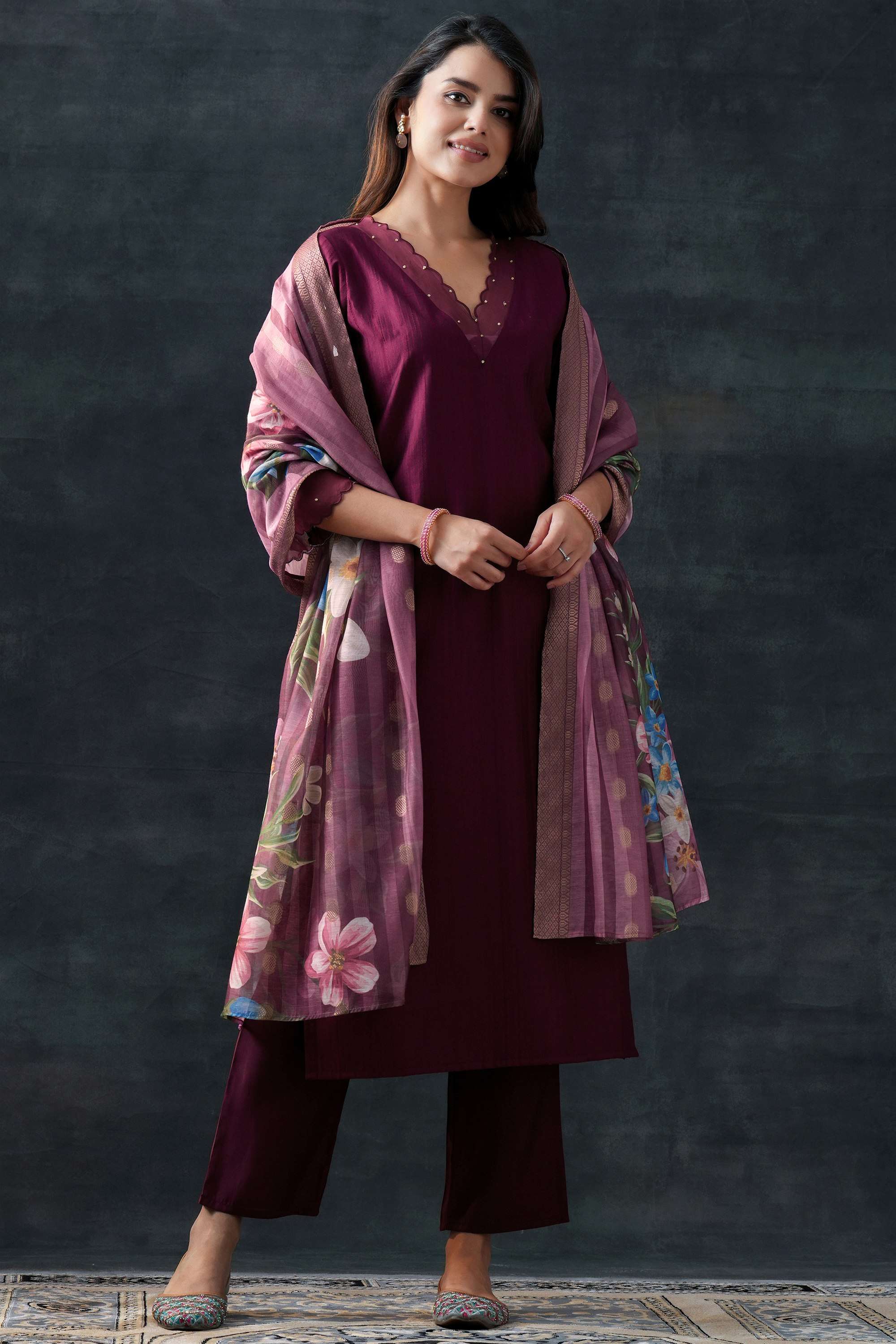 Blended-Fabric-Straight-Fit-Women-s-Kurta-Set
