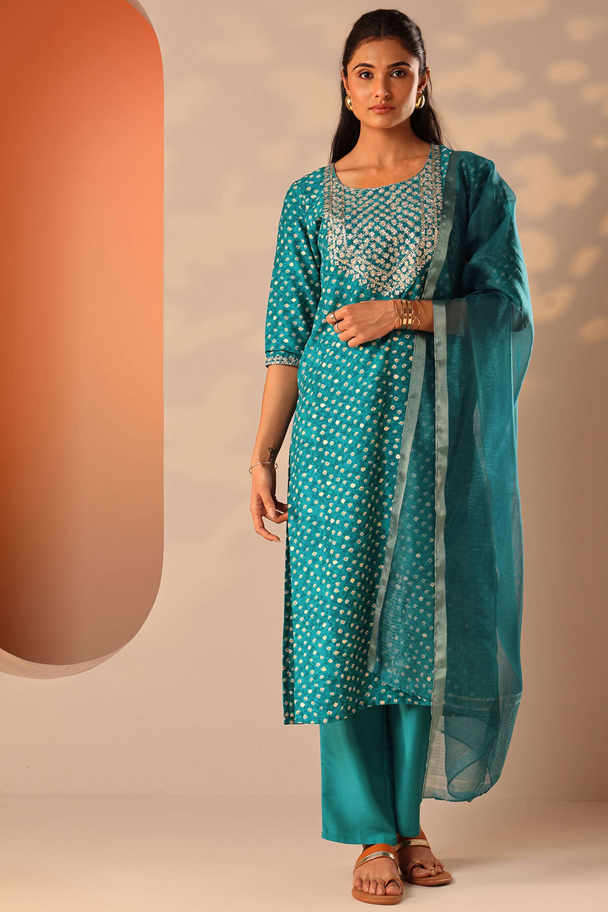 Blended-Fabric-Straight-Fit-Women-s-Kurta-Set