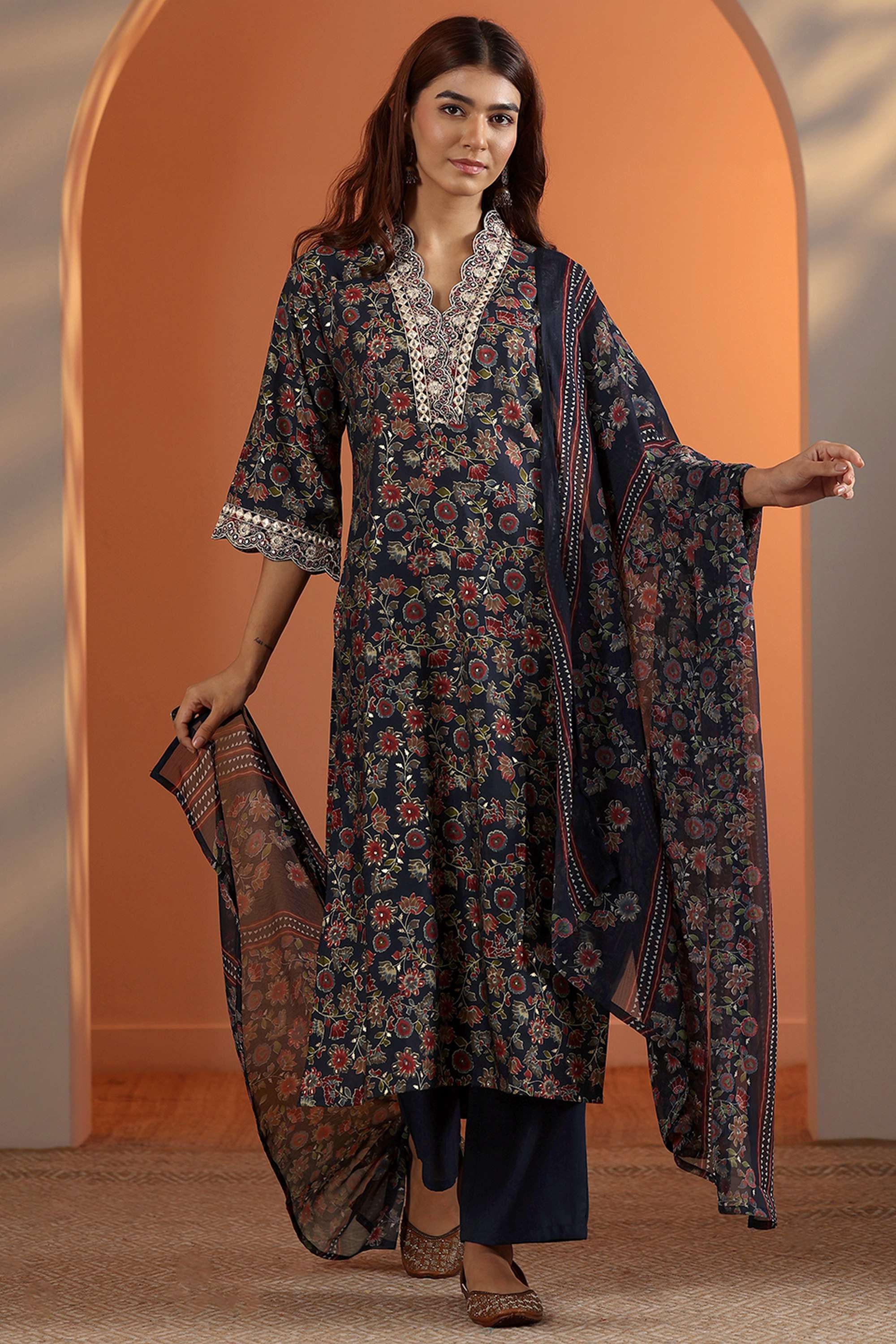 Blended-Fabric-Straight-Fit-Women-s-Kurta-Set