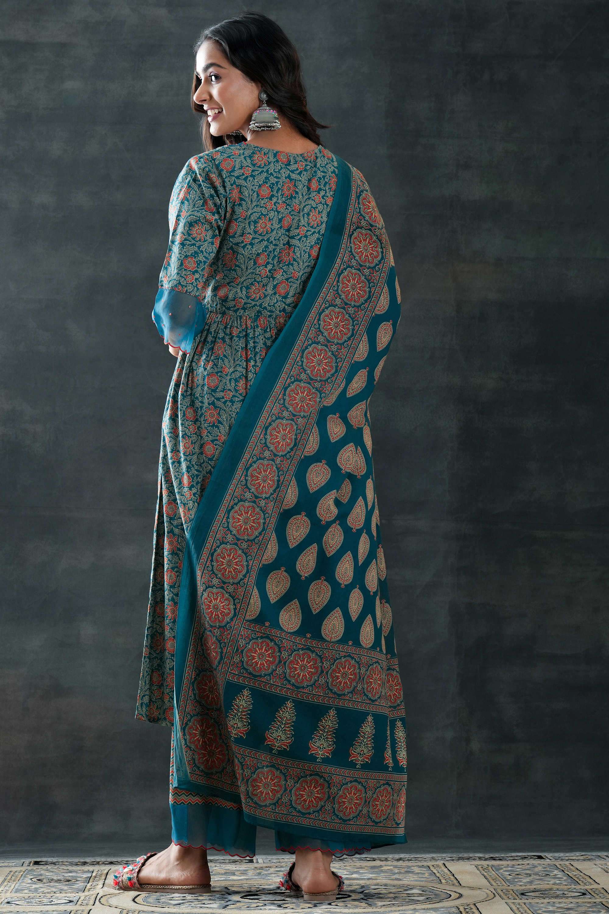 Floral-Cotton-Relaxed-Fit-Women-s-Kurta-Set