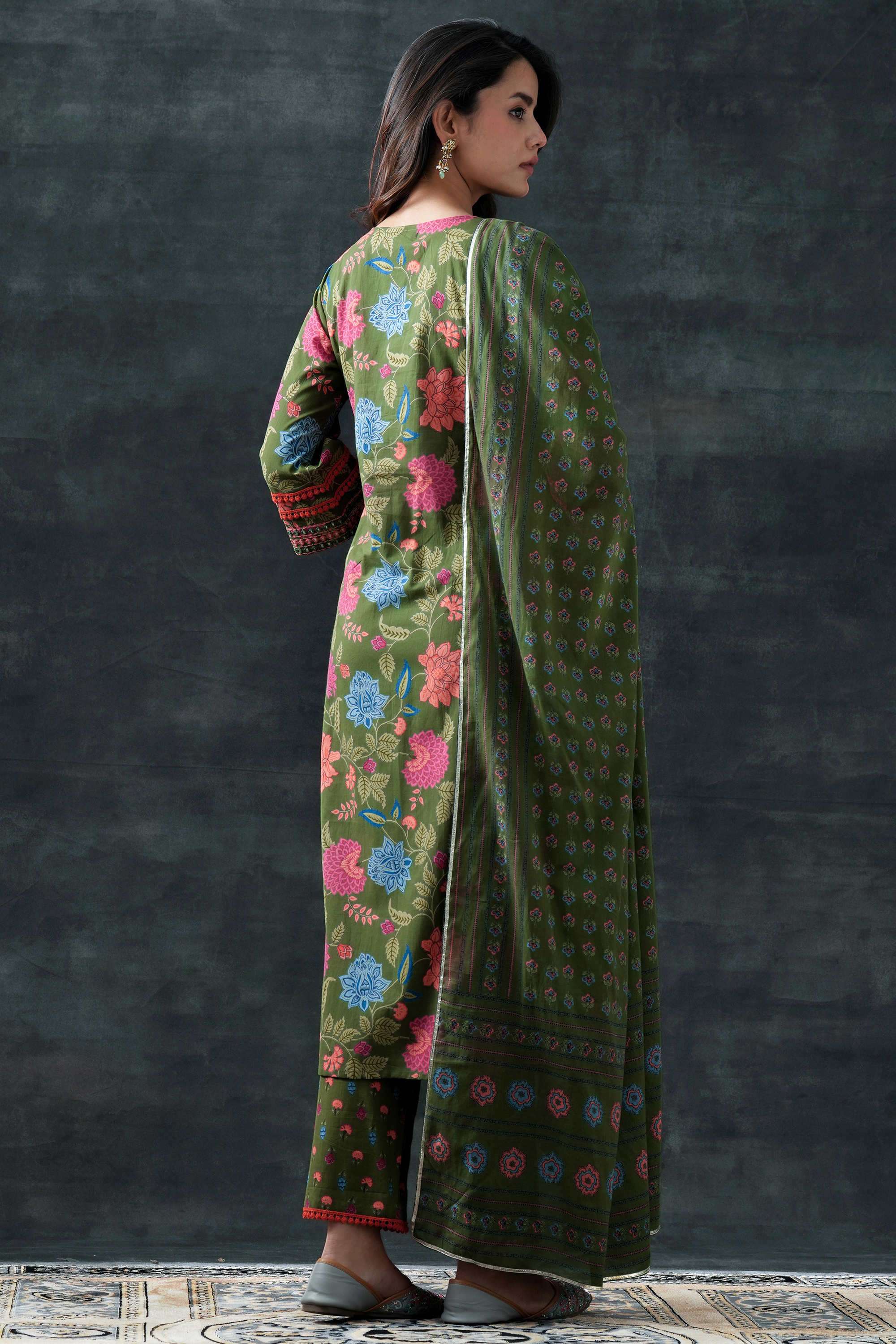 Floral-Cotton-Straight-Fit-Women-s-Kurta-Set