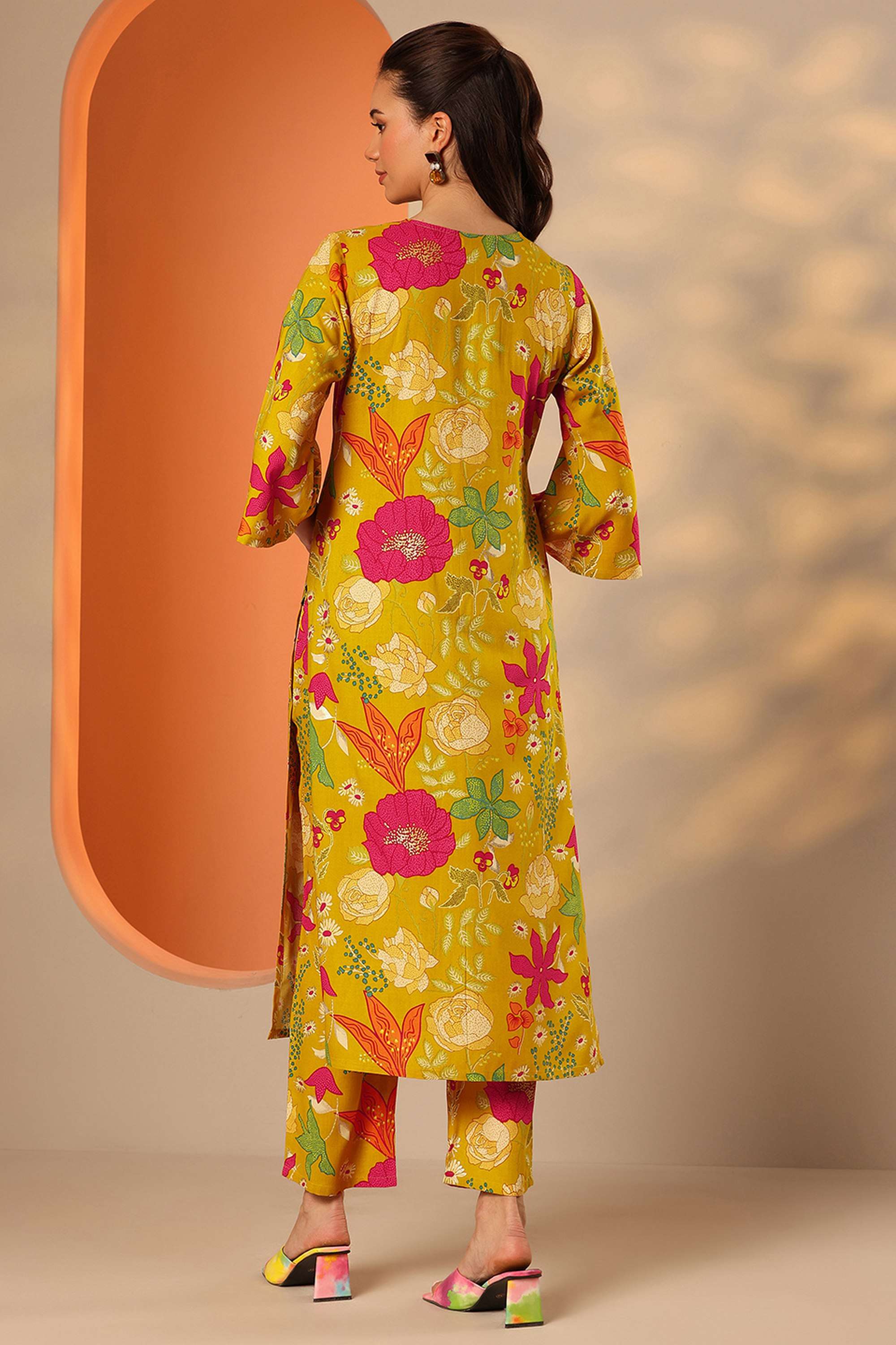 3/4-Sleeves-Regular-Fit-Rayon-Women-s-Co-Ord-Set