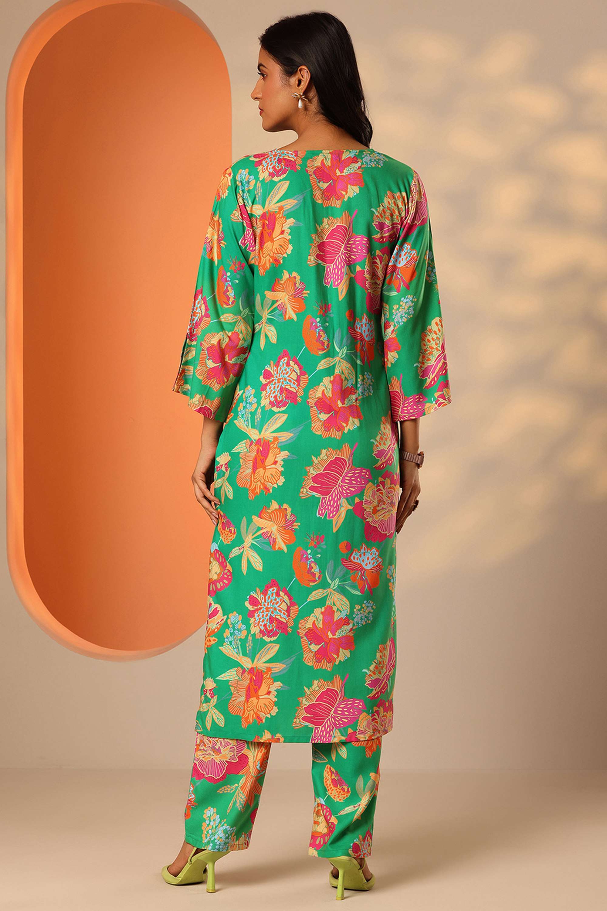 3/4-Sleeves-Regular-Fit-Rayon-Women-s-Co-Ord-Set