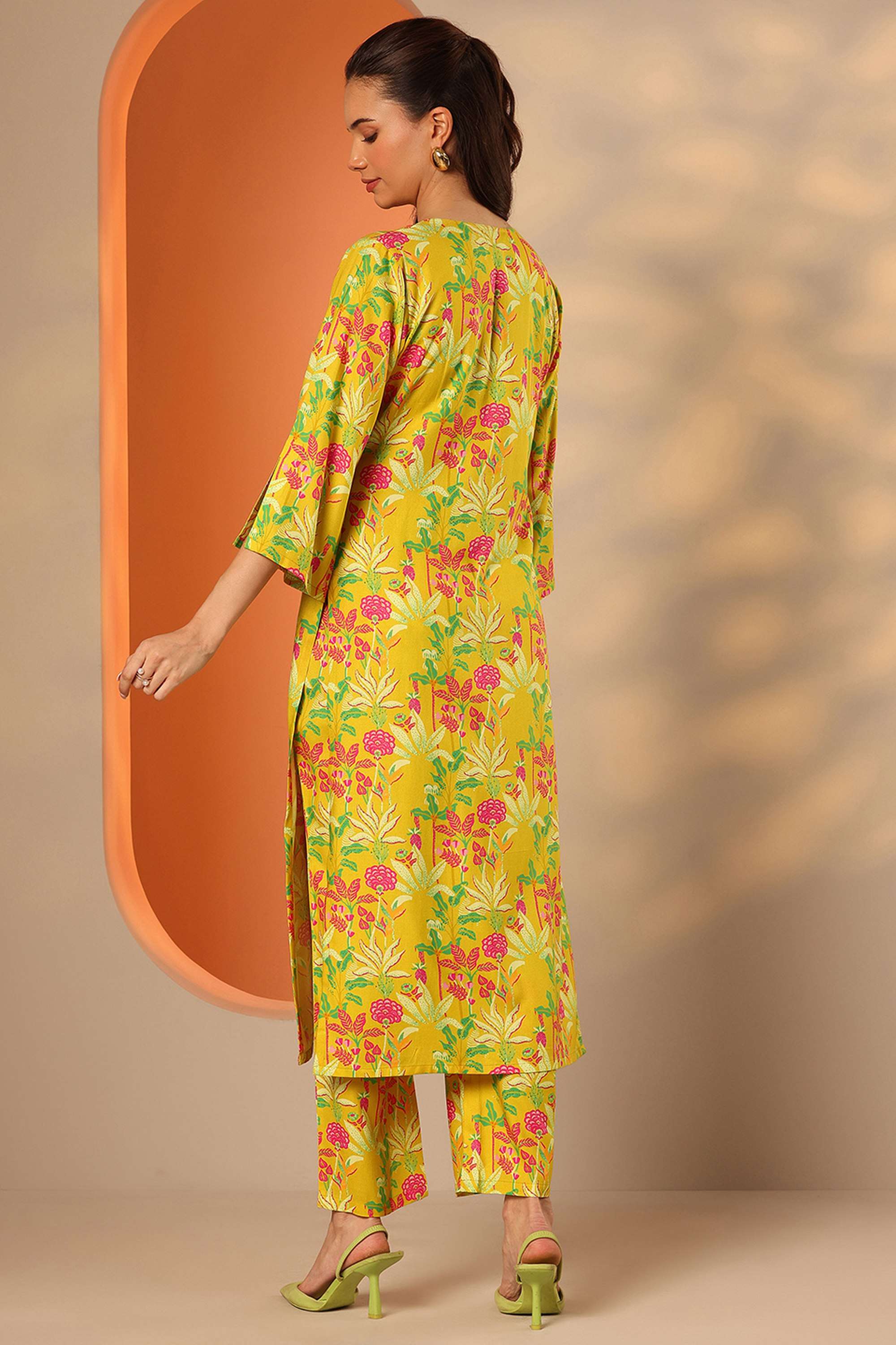 3/4-Sleeves-Regular-Fit-Rayon-Women-s-Co-Ord-Set