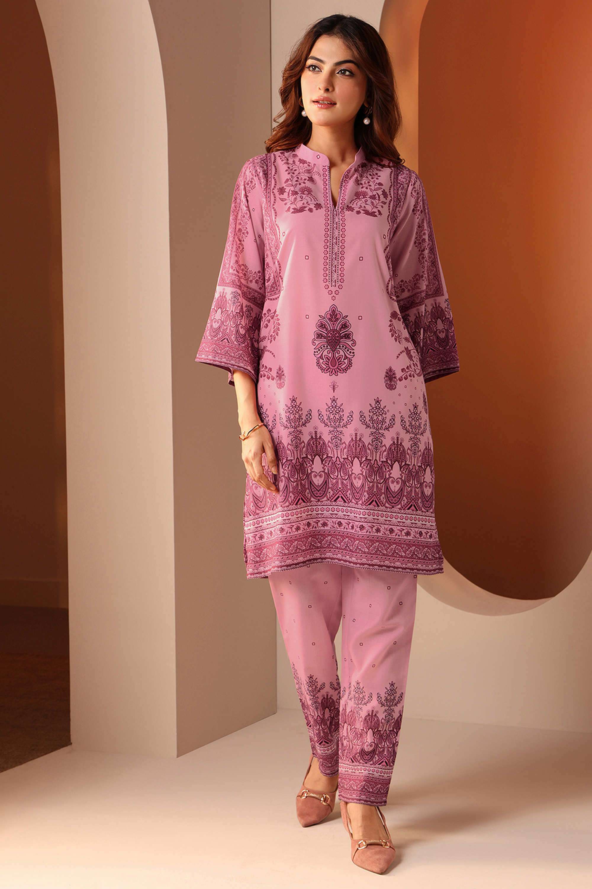 Printed-Ankle-Length-Cotton-Blend-Woven-Women-s-Co-Ord-Set