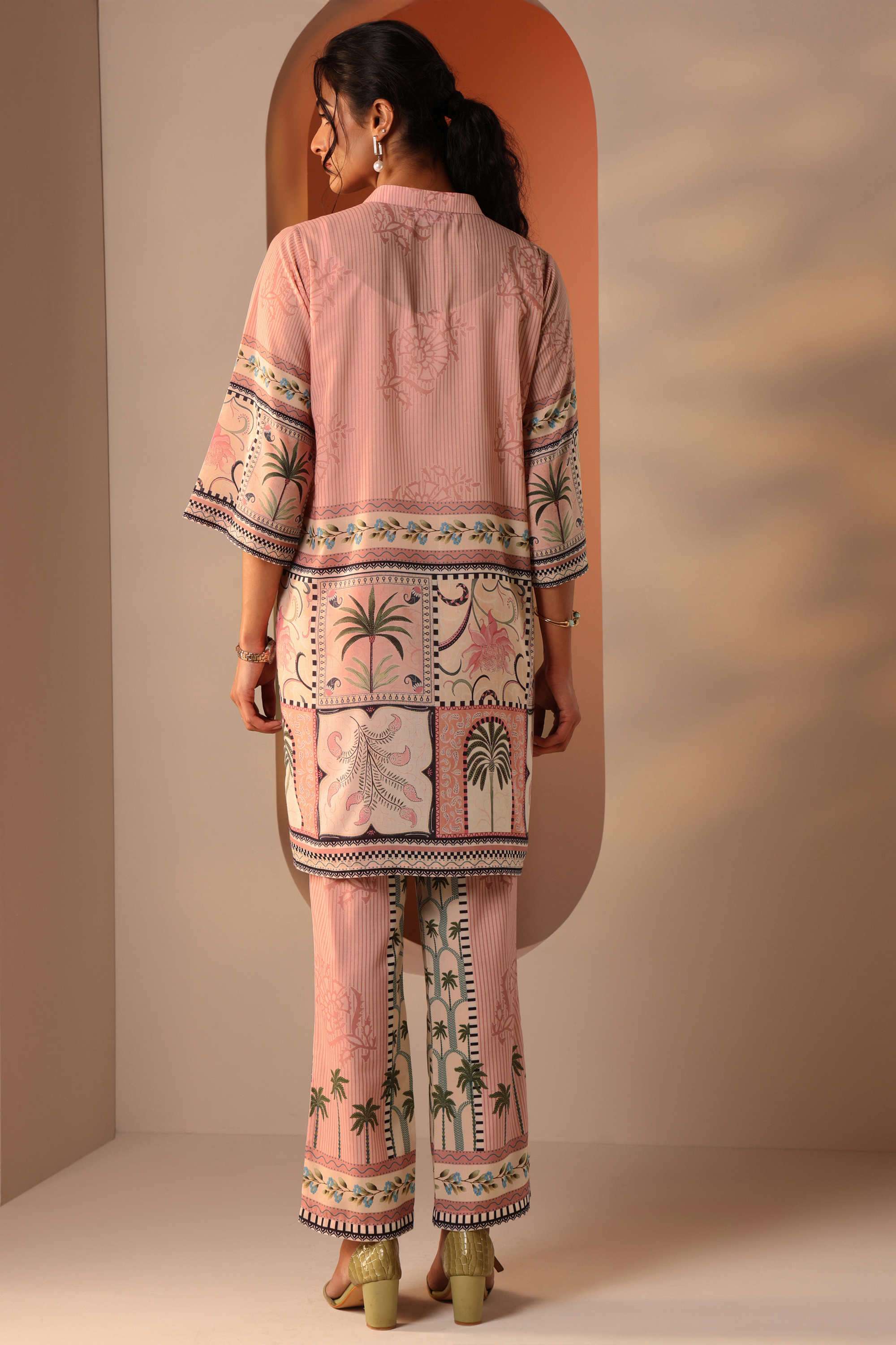 Printed-cotton-blend-Straight-Fit-Women-s-Co-Ord-Set