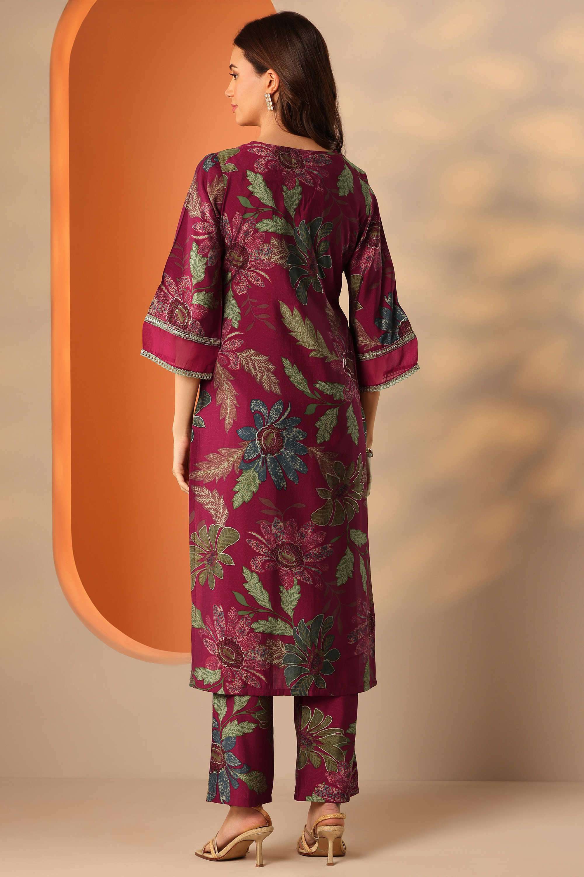 Floral-Blended-Fabric-Straight-Fit-Women-s-Co-Ord-Set