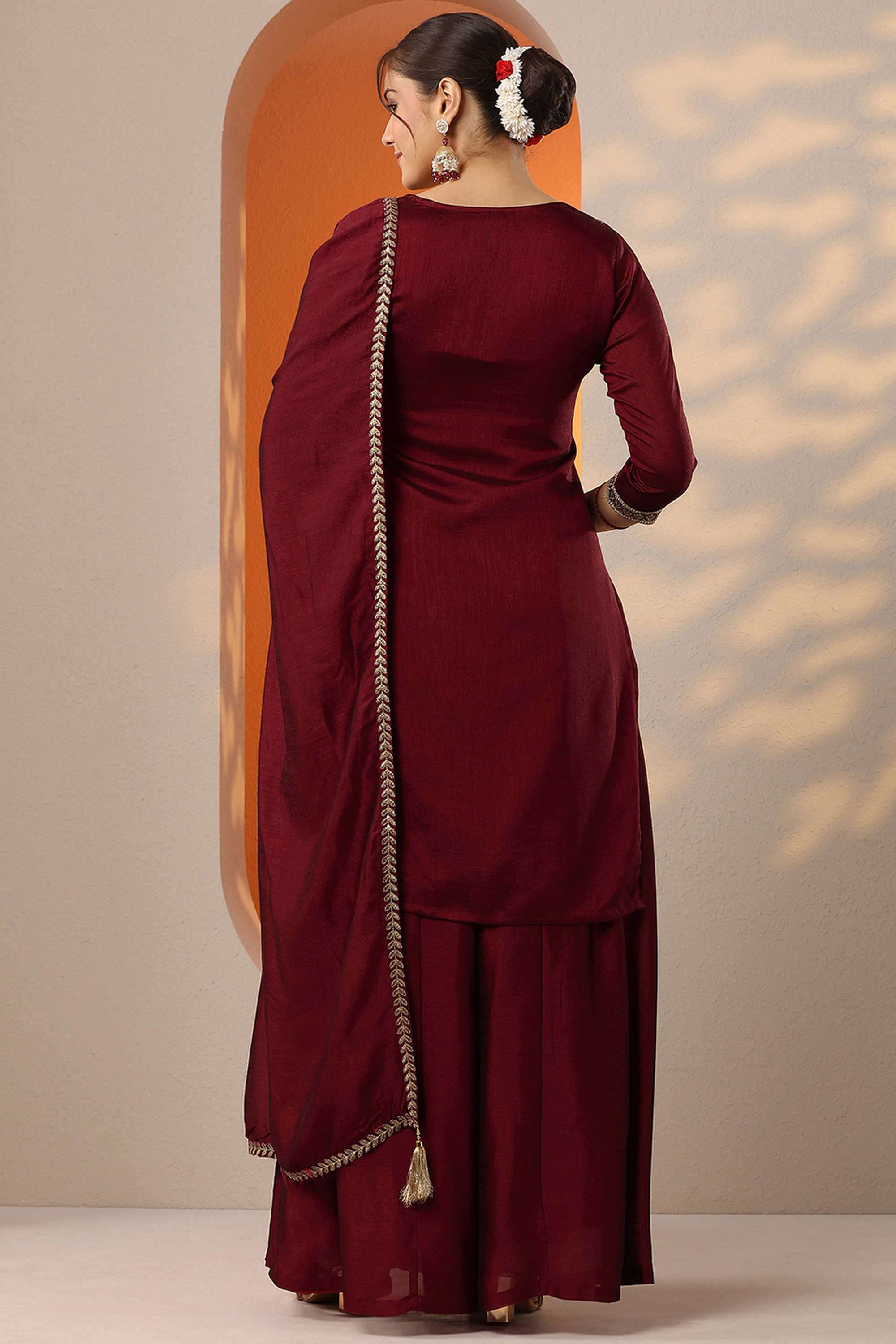 Floral-Blended-Fabric-Straight-Fit-Women-s-Kurta-Set