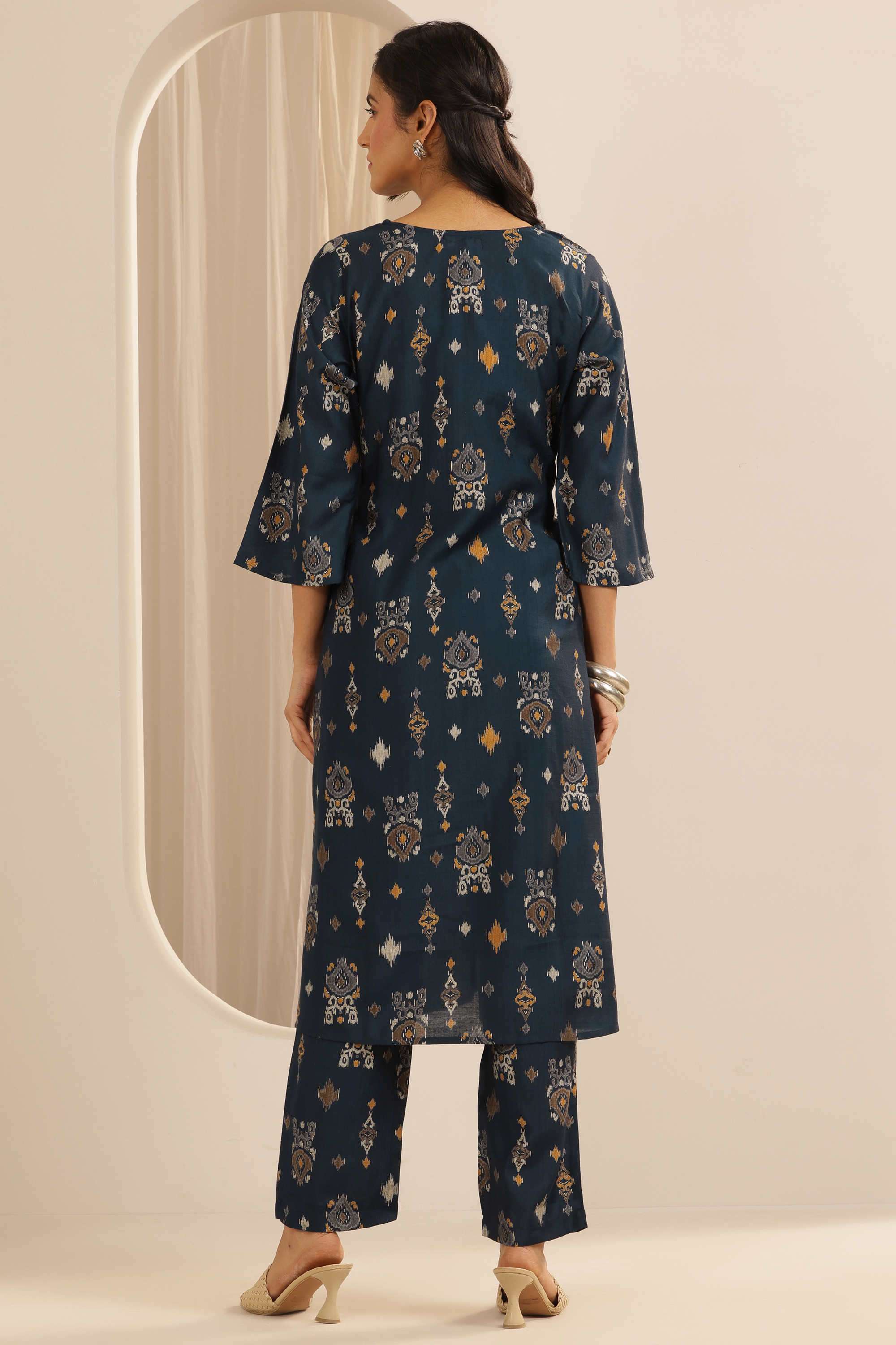 Traditional-Blended-Fabric-Straight-Fit-Women-s-Co-Ord-Set