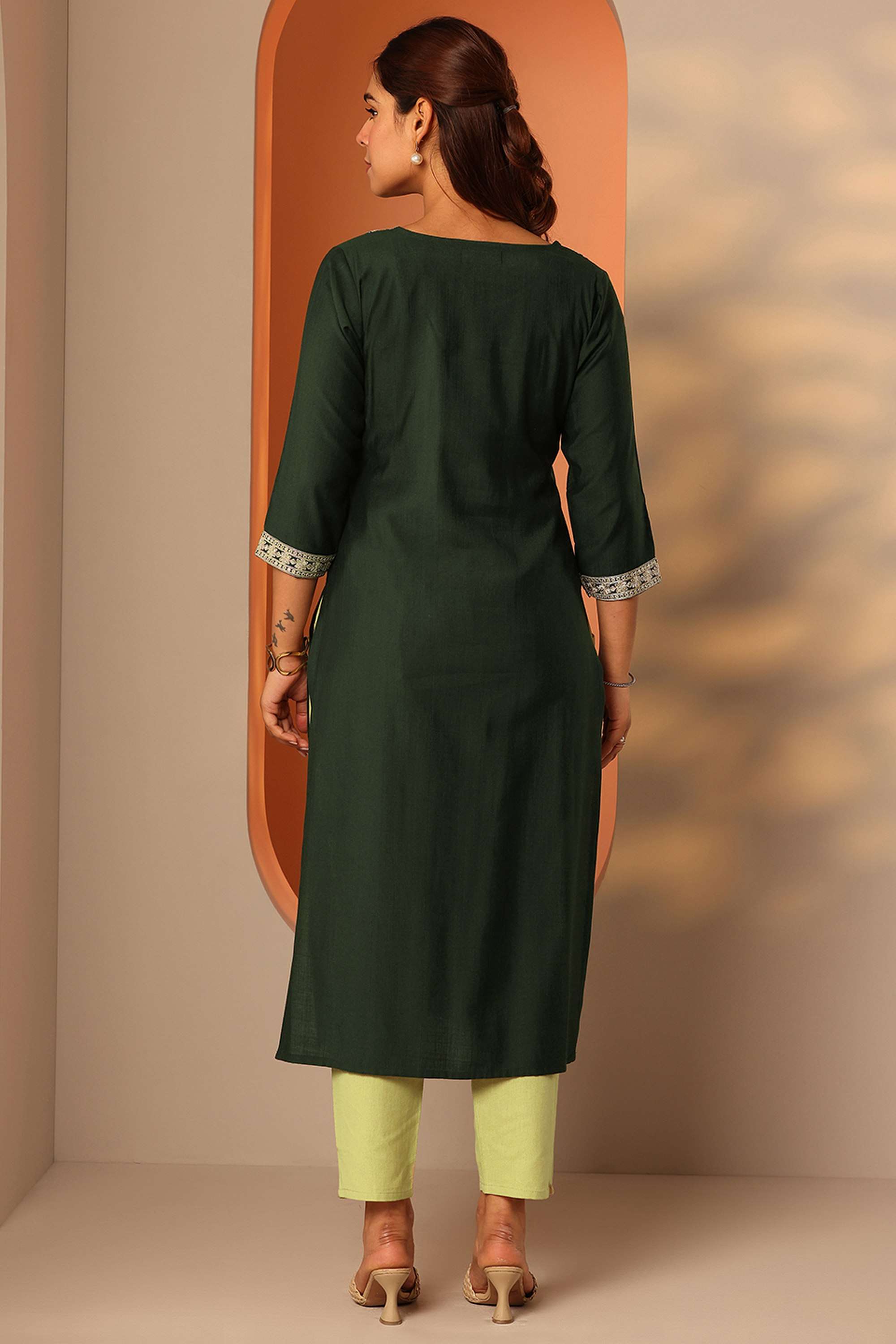 Traditional-Silk-Round-Neck-Women-Festive-wear-Kurta