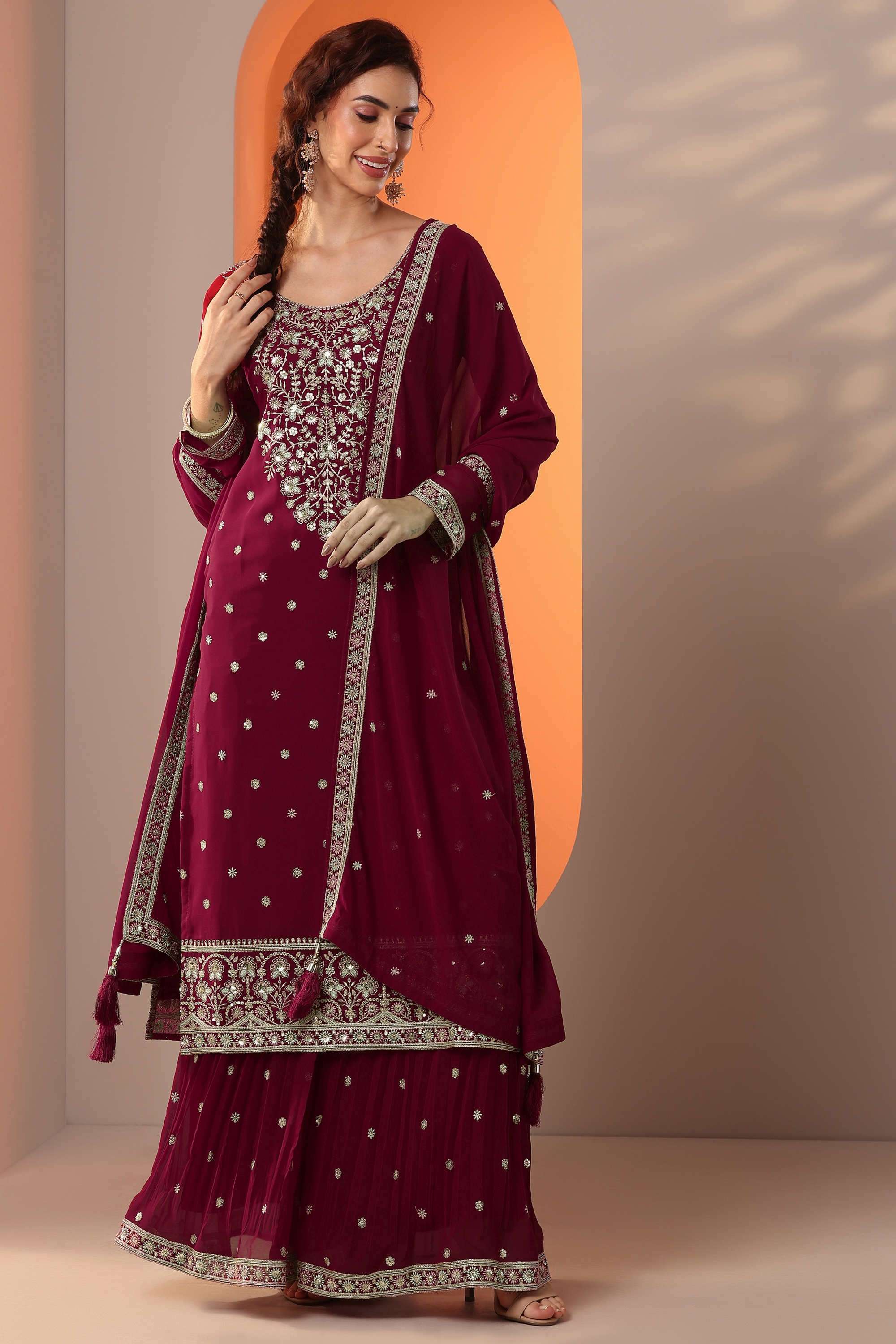 Floral-Georgette-Straight-Fit-Women-s-Kurta-Set