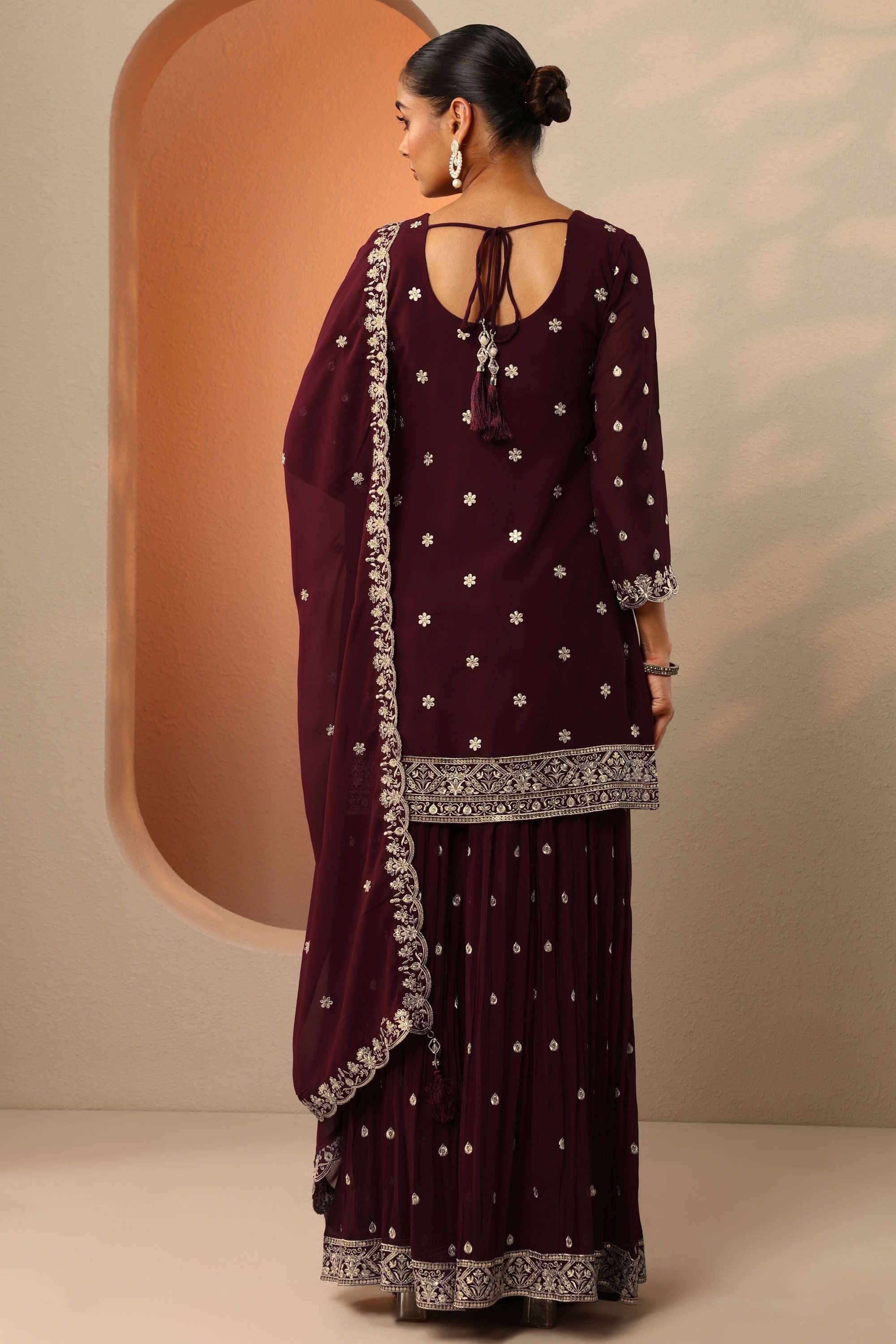 Traditional-Georgette-Straight-Fit-Women-s-Kurta-Set