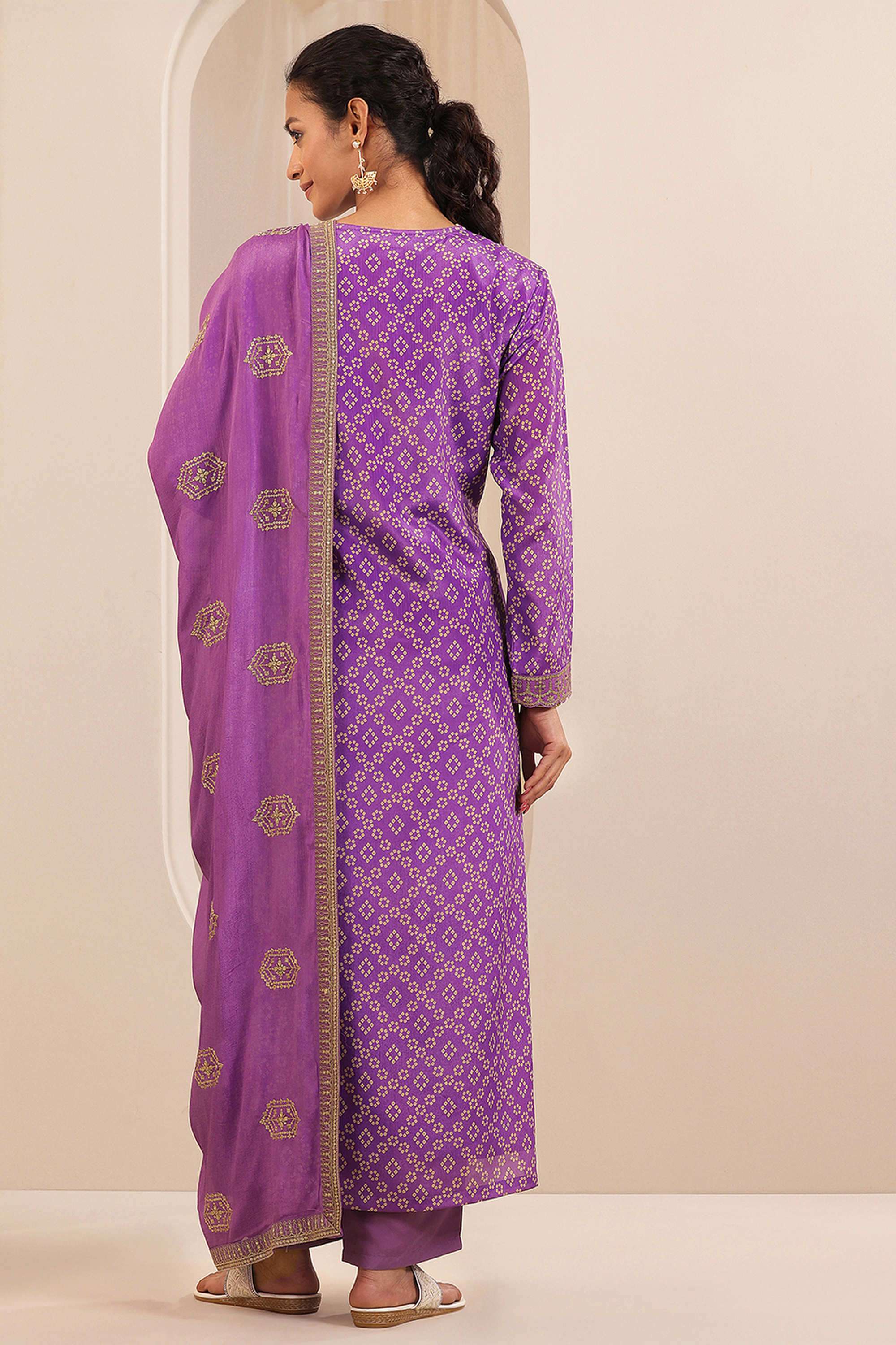 Embellished-Ankle-Length-Chinon-Woven-Women-s-Kurta-Set