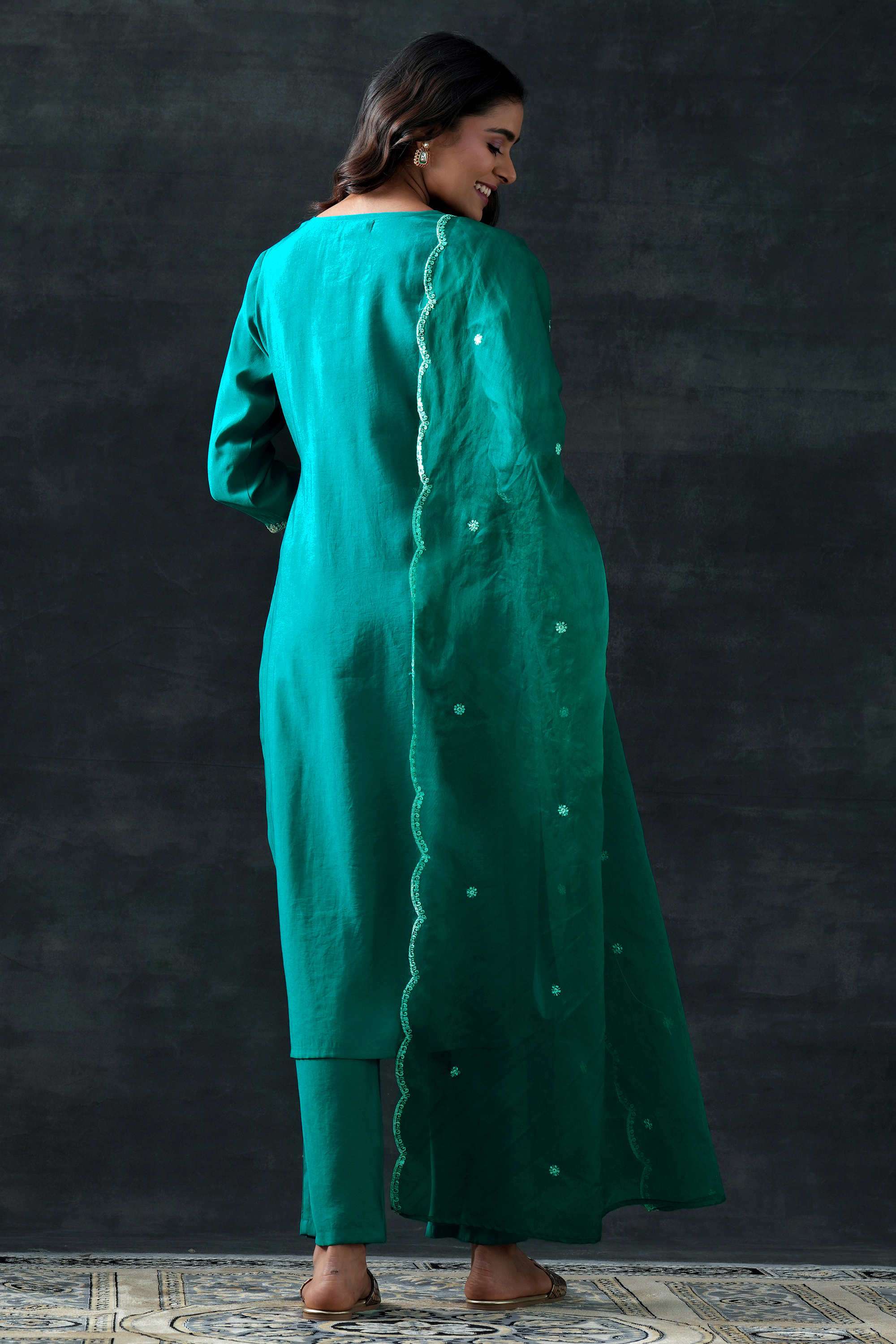 Traditional-Blended-Fabric-Straight-Fit-Women-s-Kurta-Set