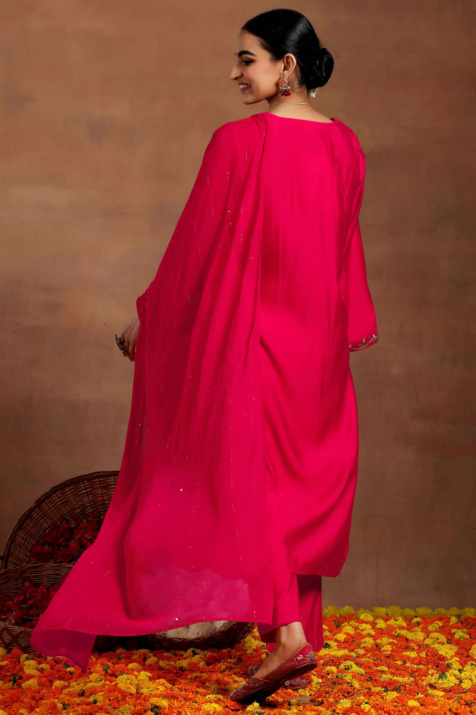 Floral-Blended-Fabric-Straight-Fit-Women-s-Kurta-Set