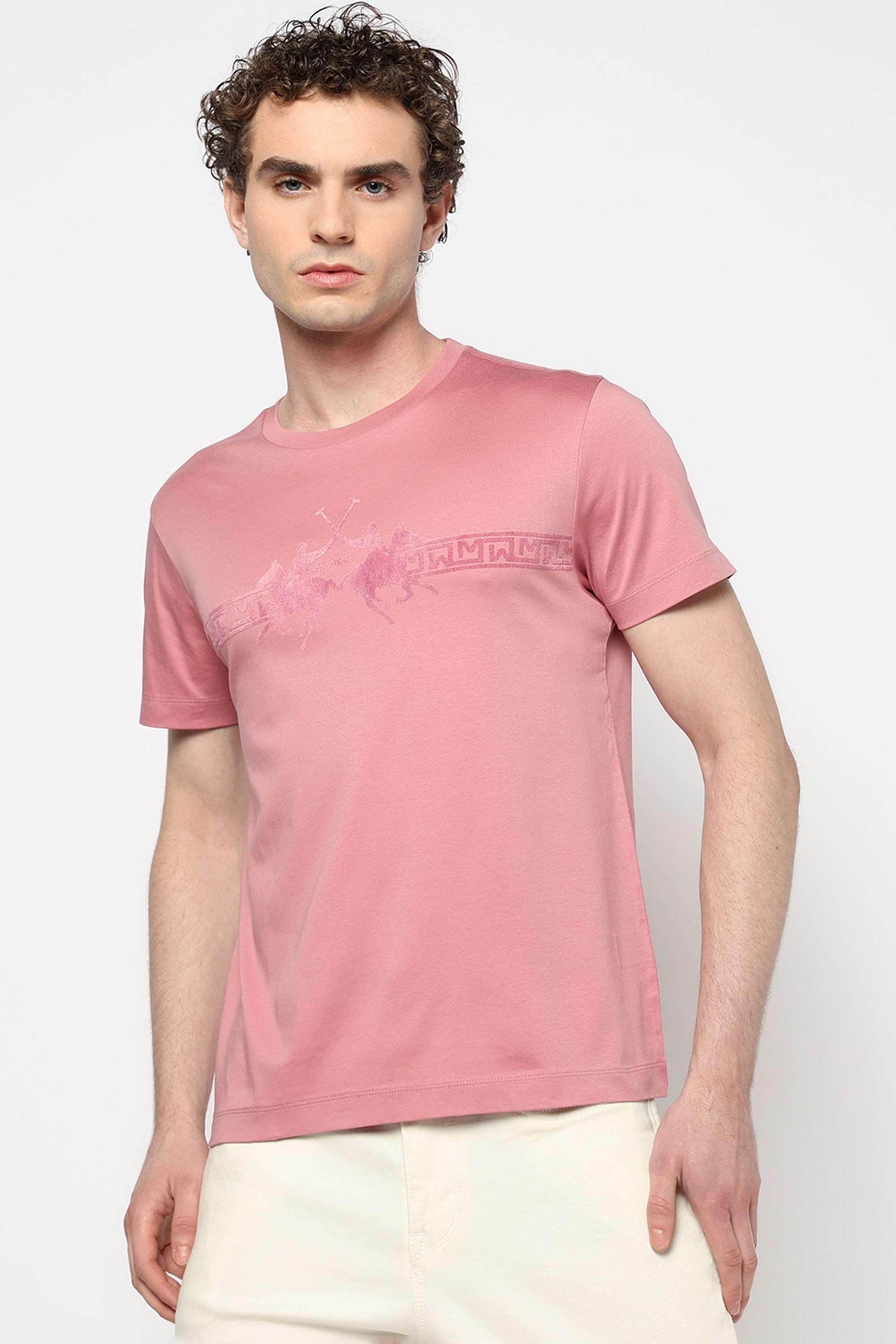 Solid-Blended-Fabric-Round-Neck-Men-s-T-Shirt