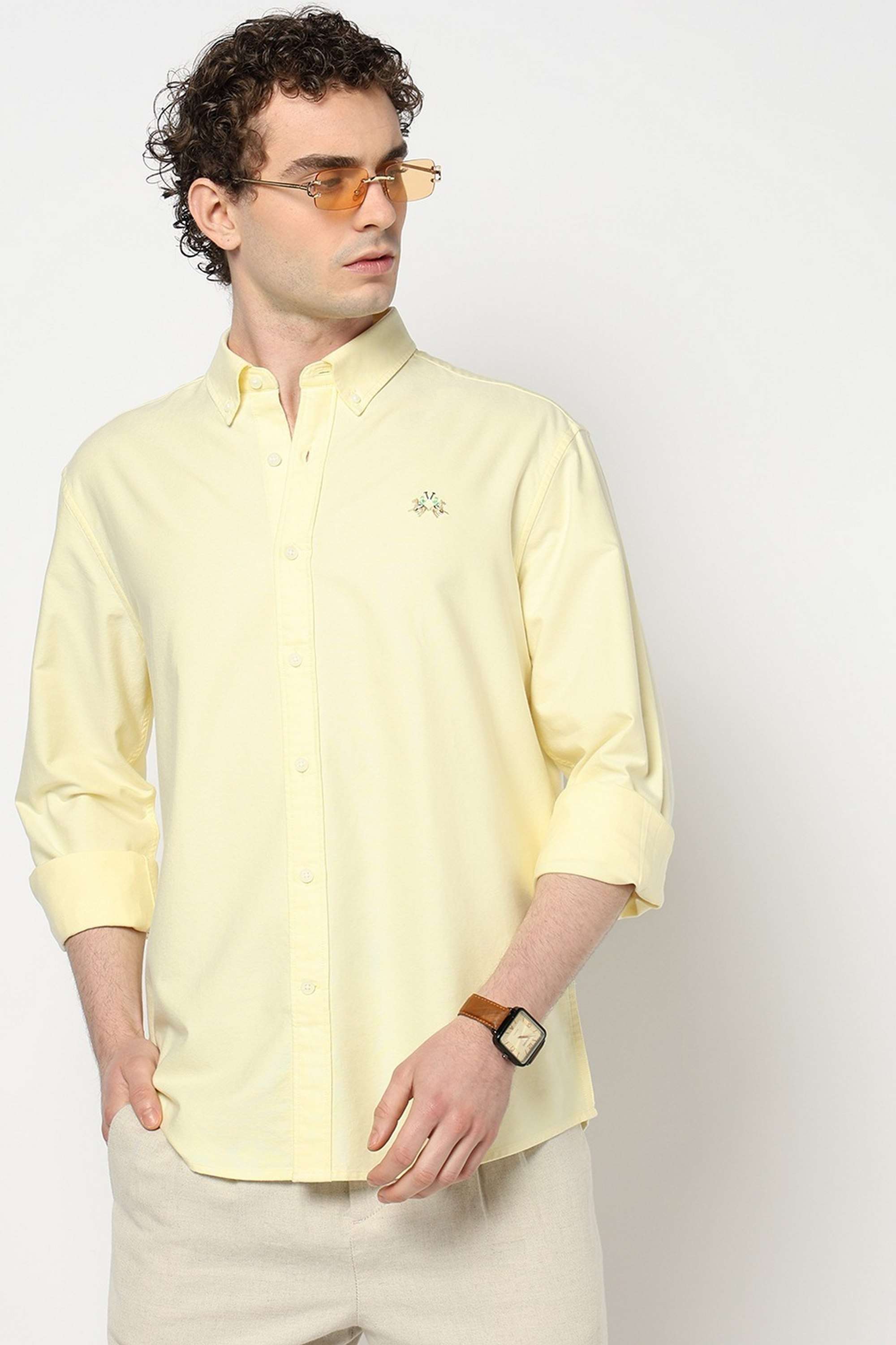 Solid-Cotton-Regular-Fit-Men-s-Casual-Shirt