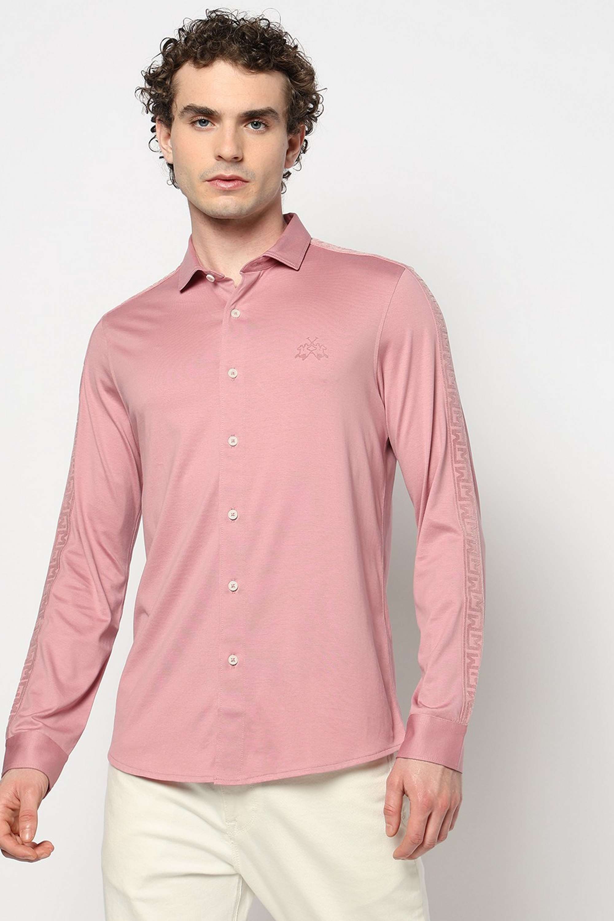 Solid-Blended-Fabric-Slim-Fit-Men-s-Shirt