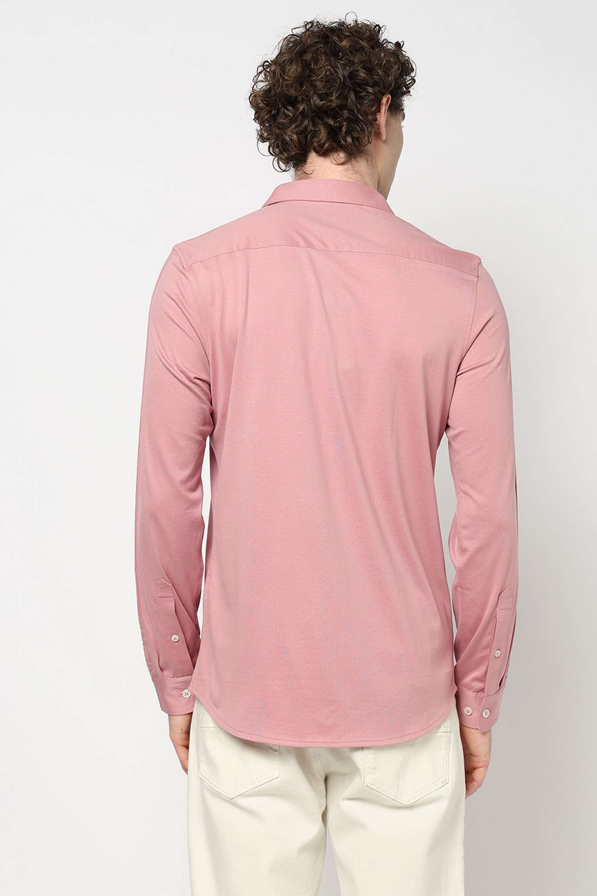 Solid-Blended-Fabric-Slim-Fit-Men-s-Shirt