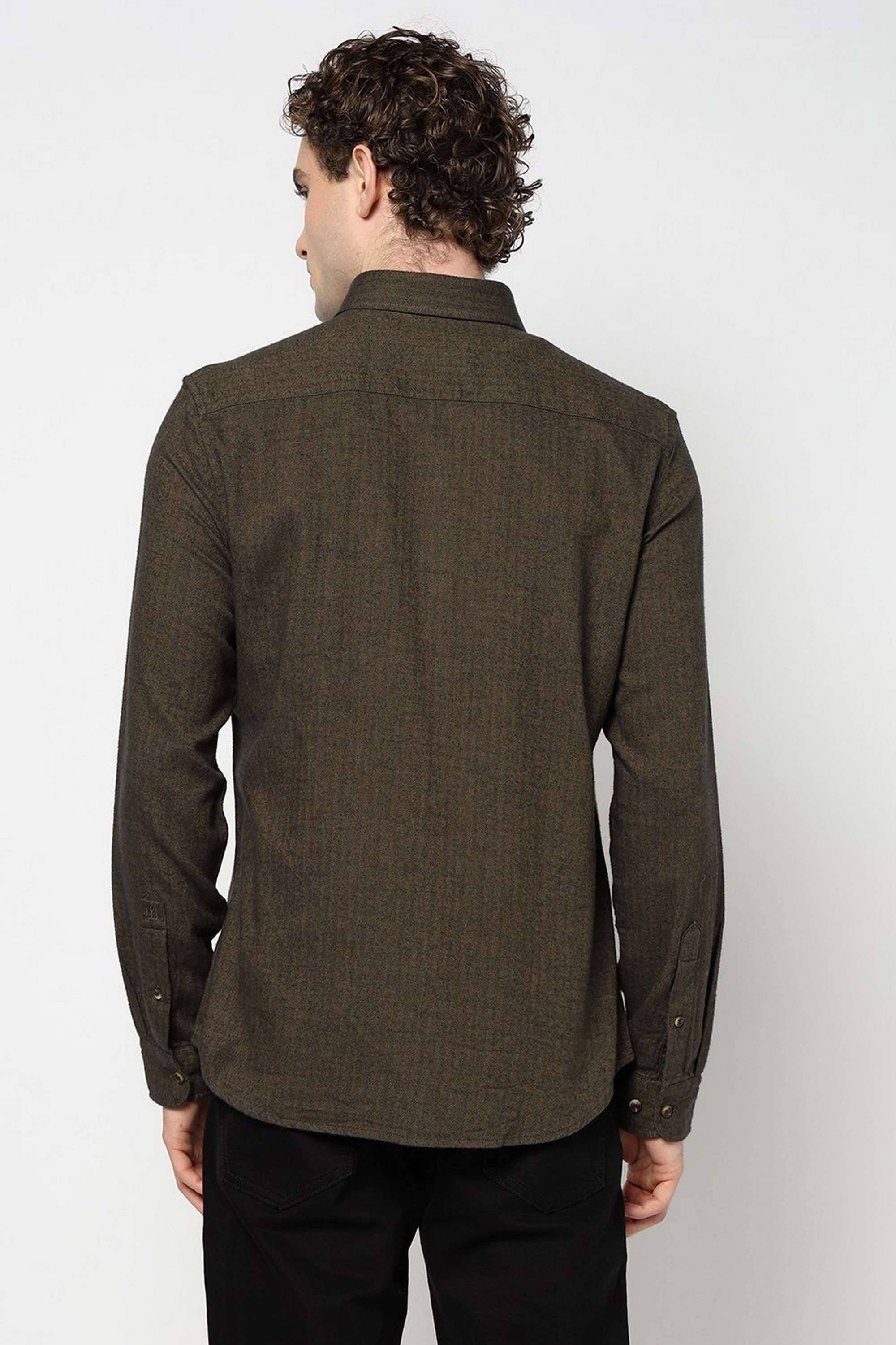 Solid-Blended-Fabric-Slim-Fit-Men-s-Shirt