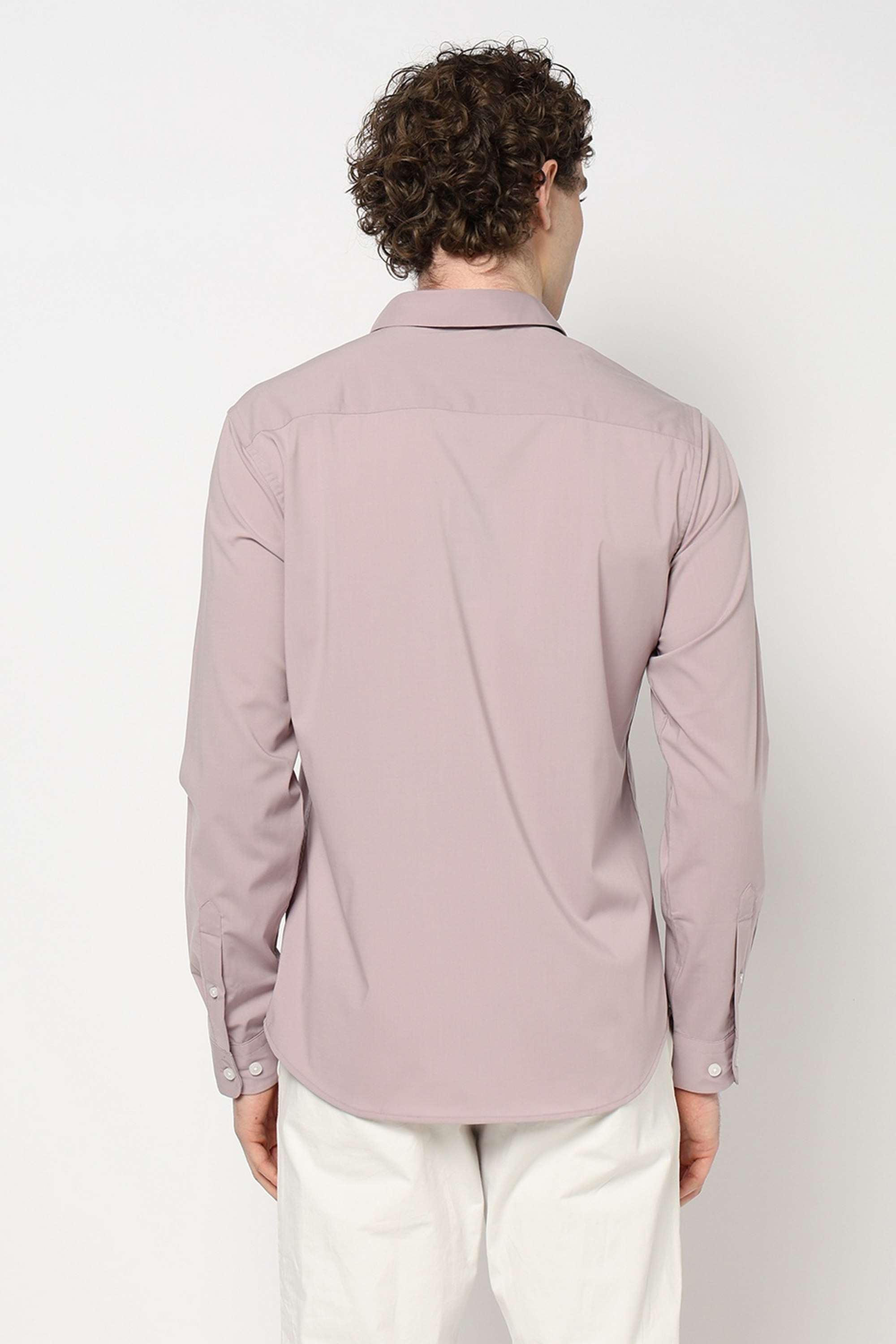 Solid-Blended-Fabric-Slim-Fit-Men-s-Shirt