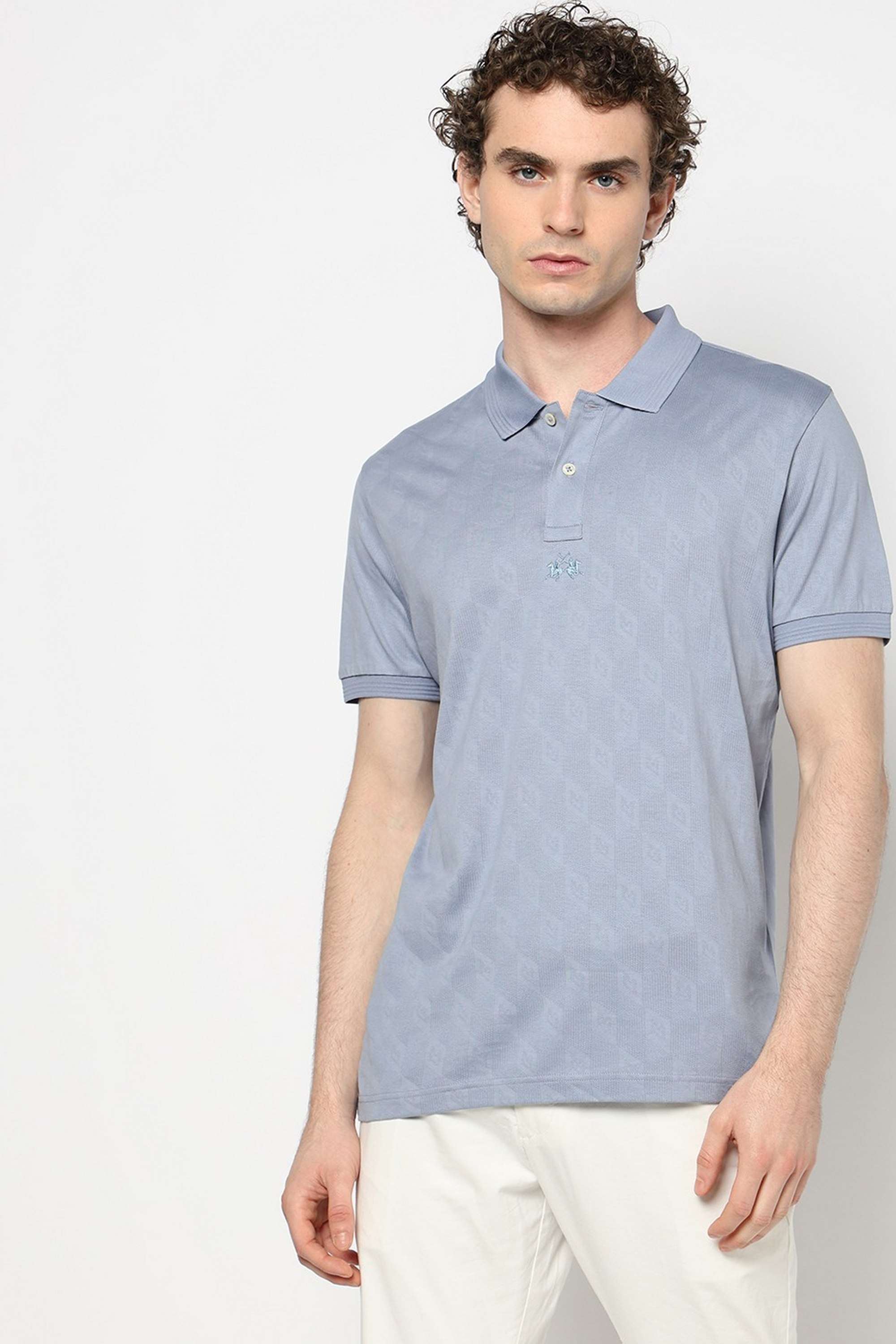 Solid-Blended-Fabric-Polo-Men-s-T-Shirt