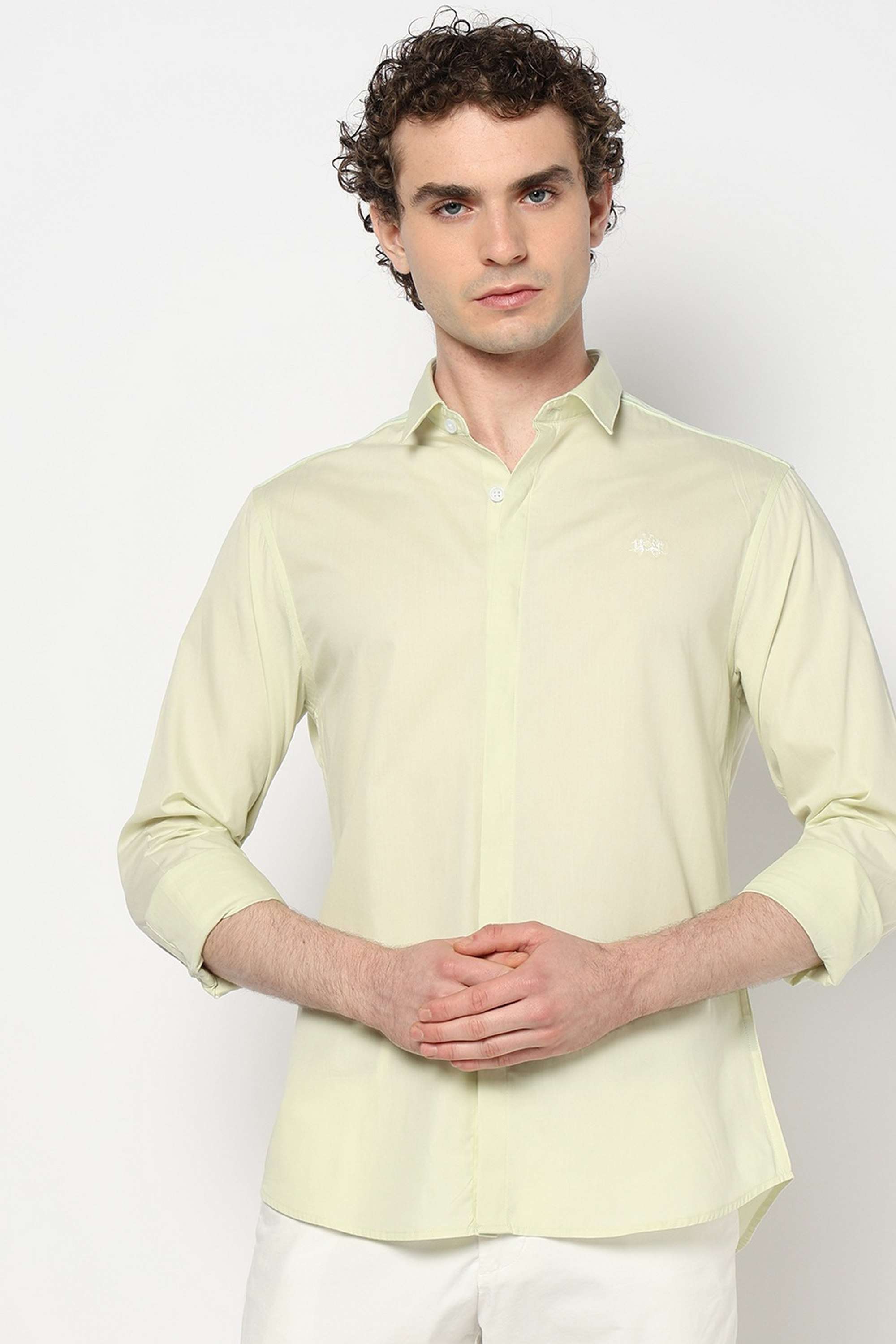 Solid-Blended-Fabric-Slim-Fit-Men-s-Shirt