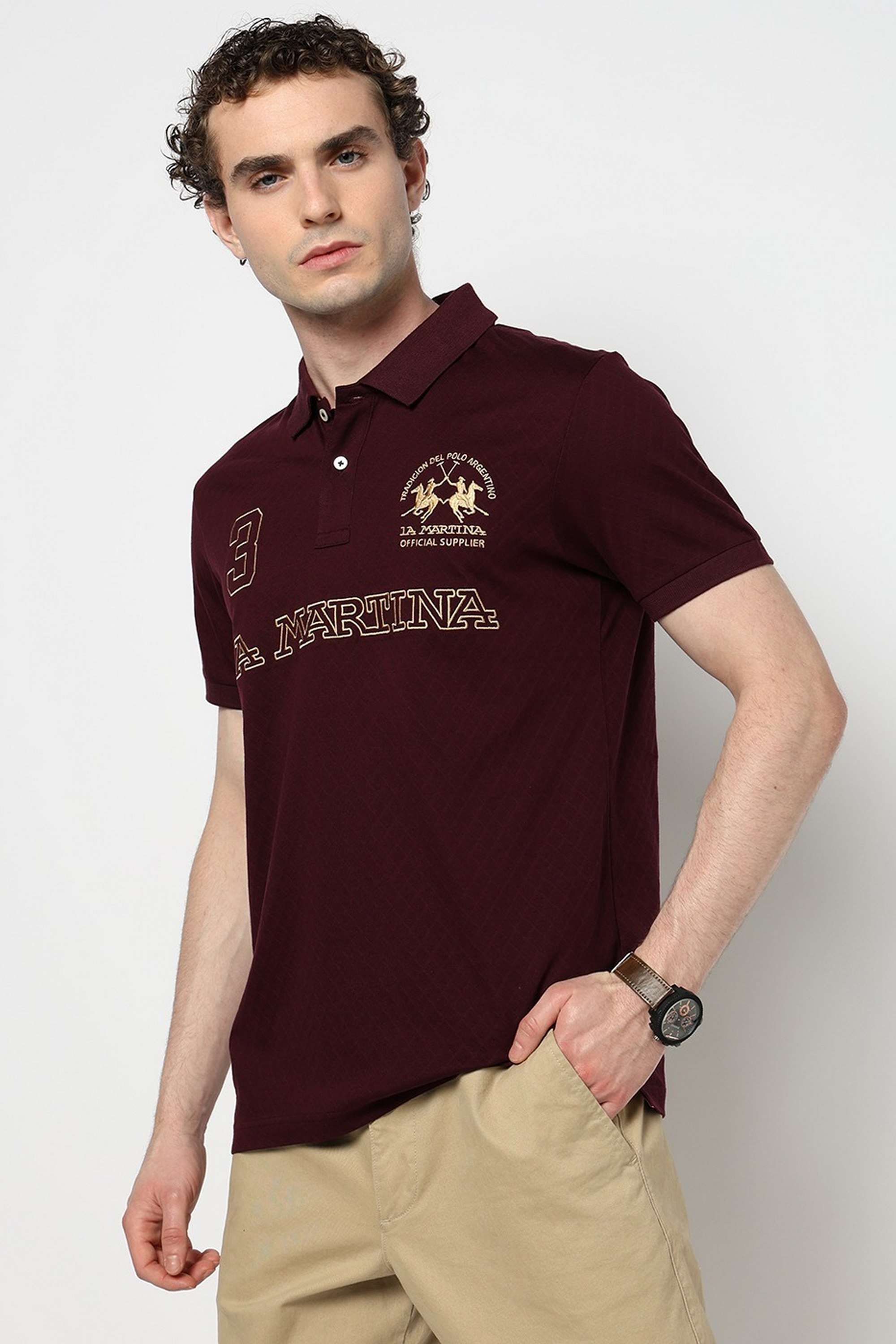 Solid-Blended-Fabric-Polo-Men-s-T-Shirt
