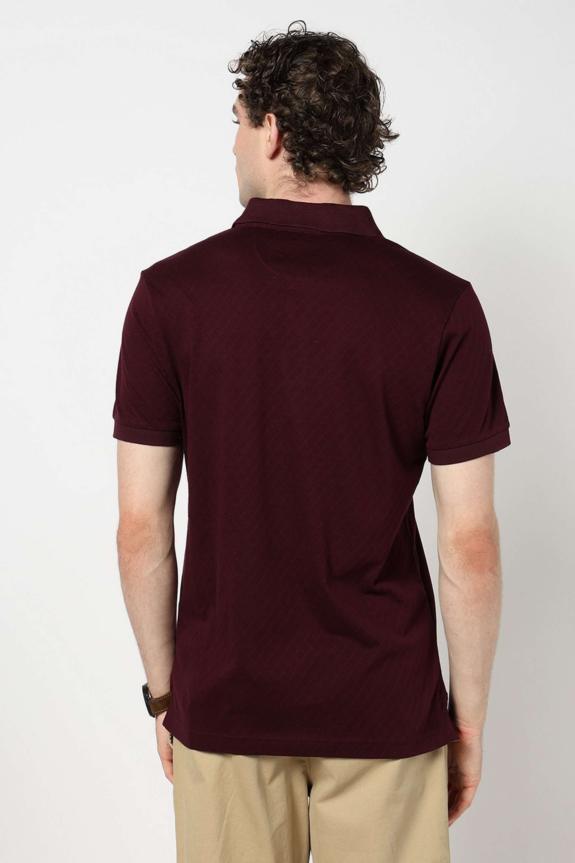Solid-Blended-Fabric-Polo-Men-s-T-Shirt