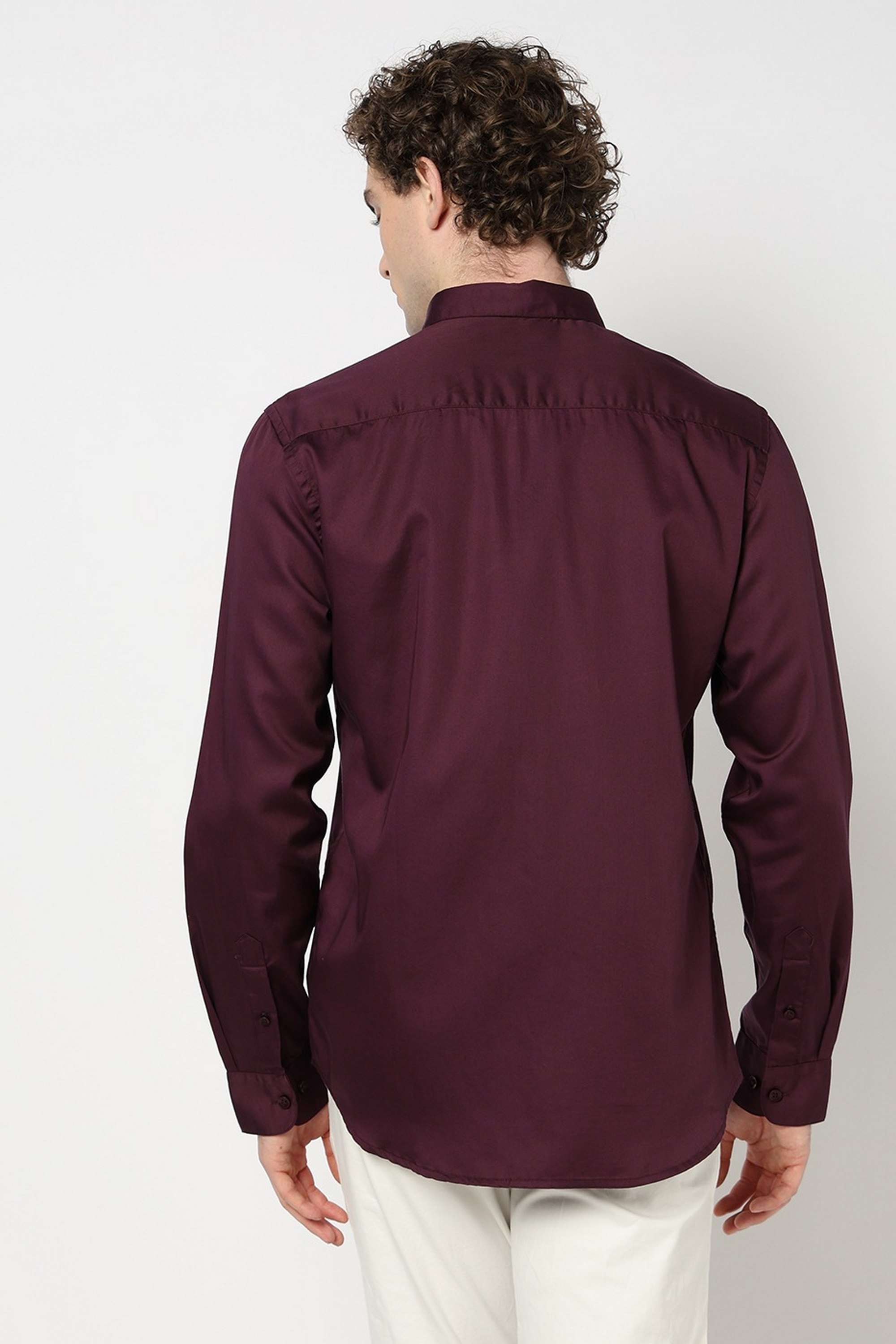 Solid-Blended-Fabric-Slim-Fit-Men-s-Shirt