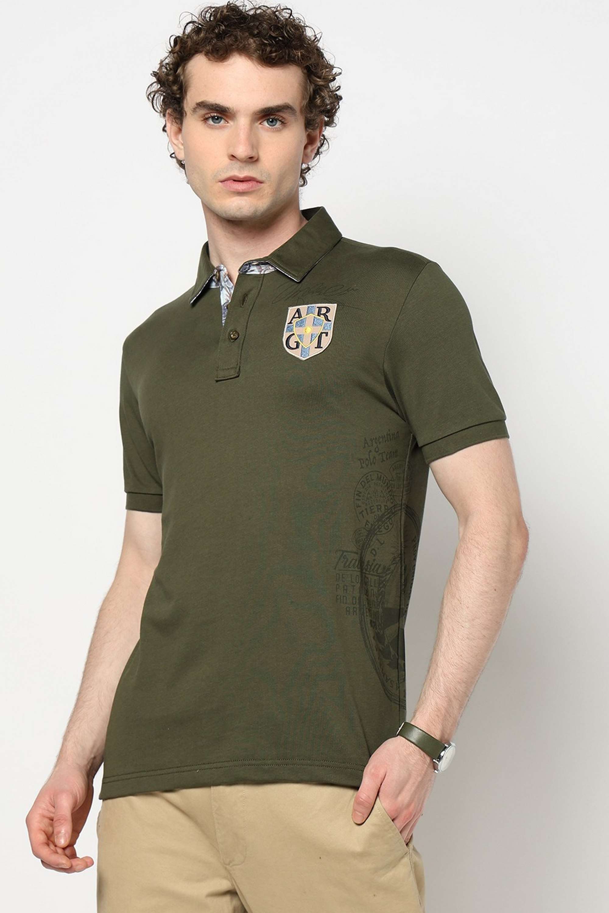 Solid-Blended-Fabric-Polo-Men-s-T-Shirt