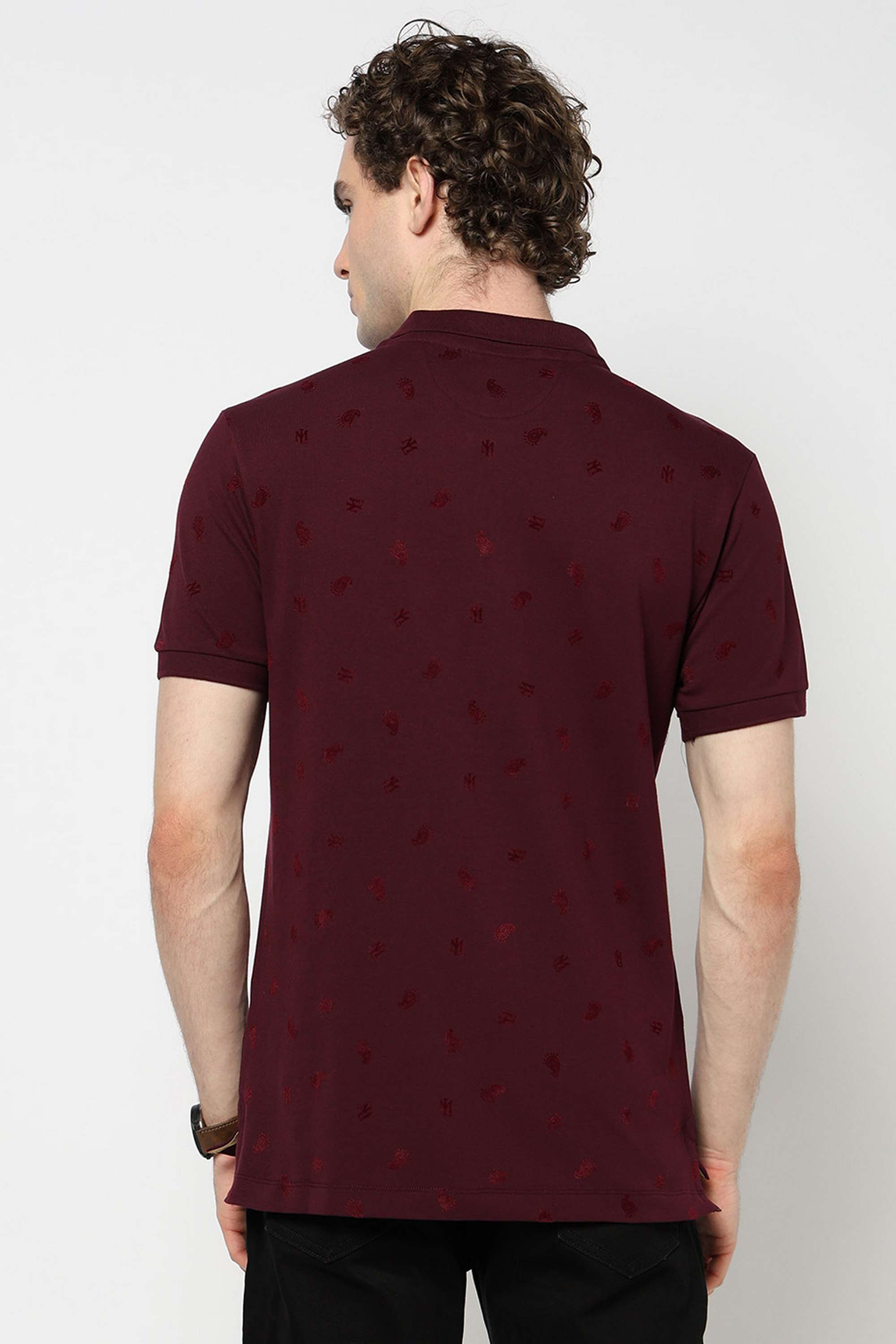 Textured-Blended-Fabric-Slim-Fit-Men-Polo-T-Shirt