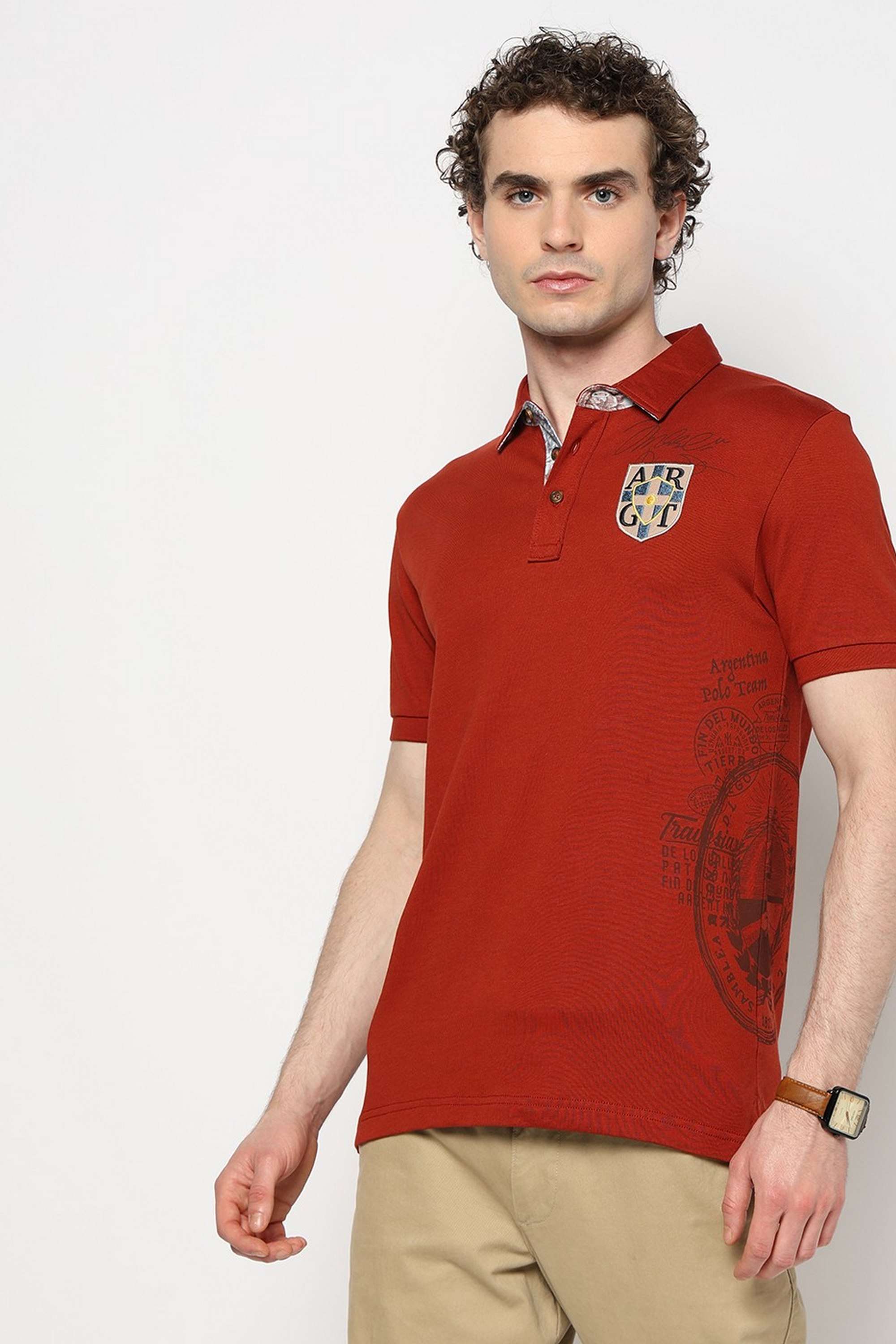 Solid-Blended-Fabric-Polo-Men-s-T-Shirt