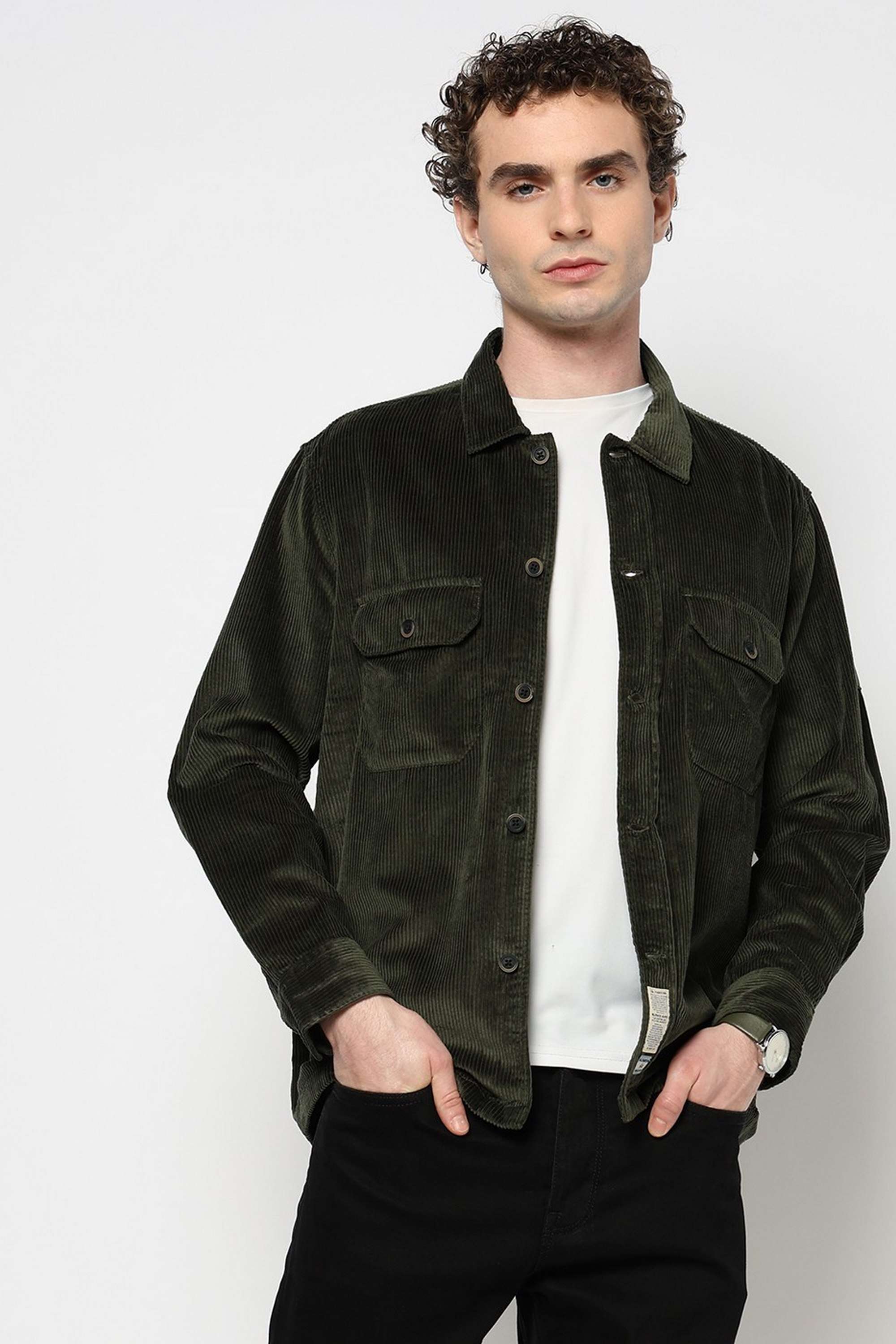 Solid-Blended-Fabric-Regular-Fit-Men-s-Shirt