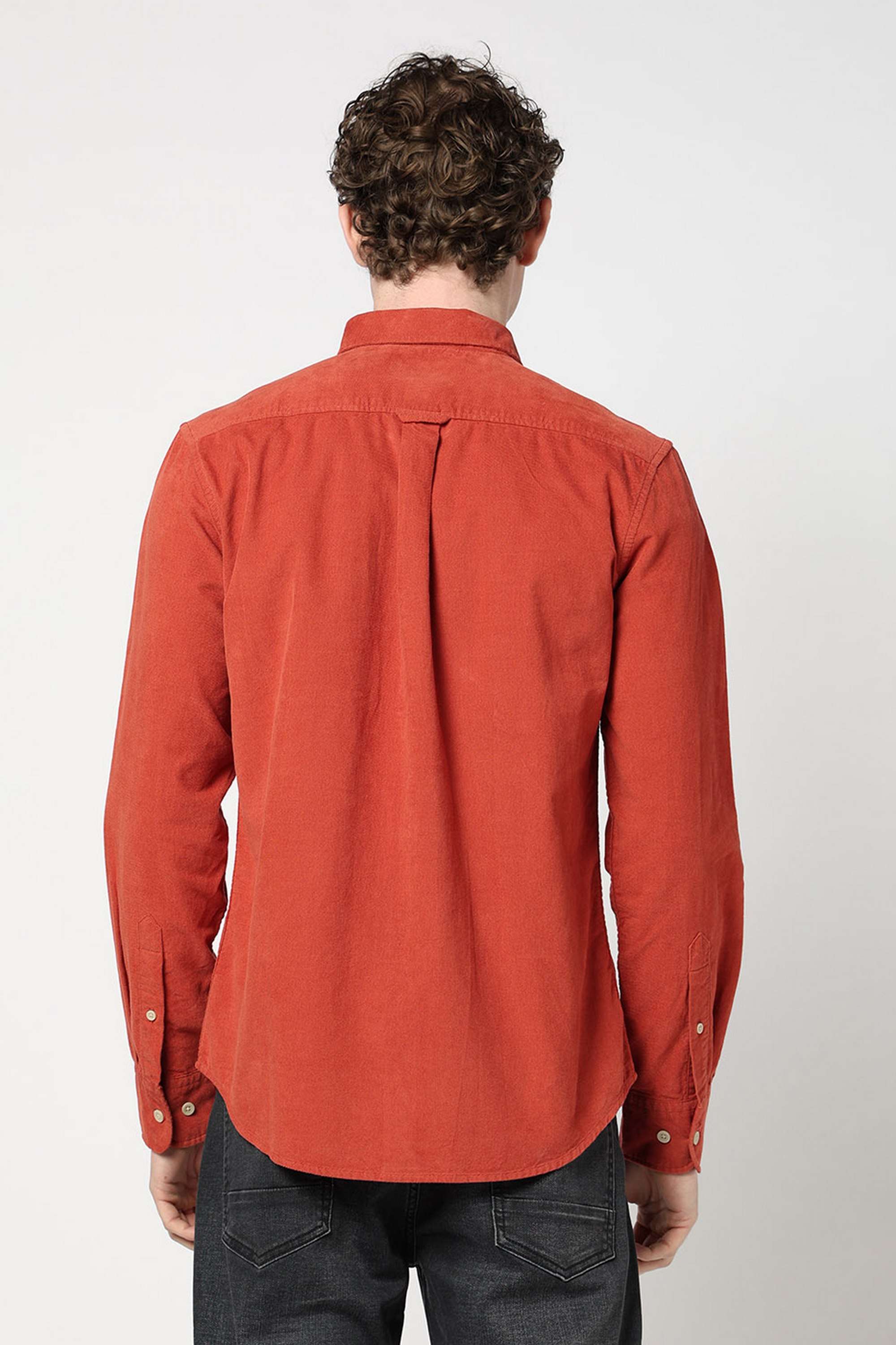 Solid-Blended-Fabric-Regular-Fit-Men-s-Shirt