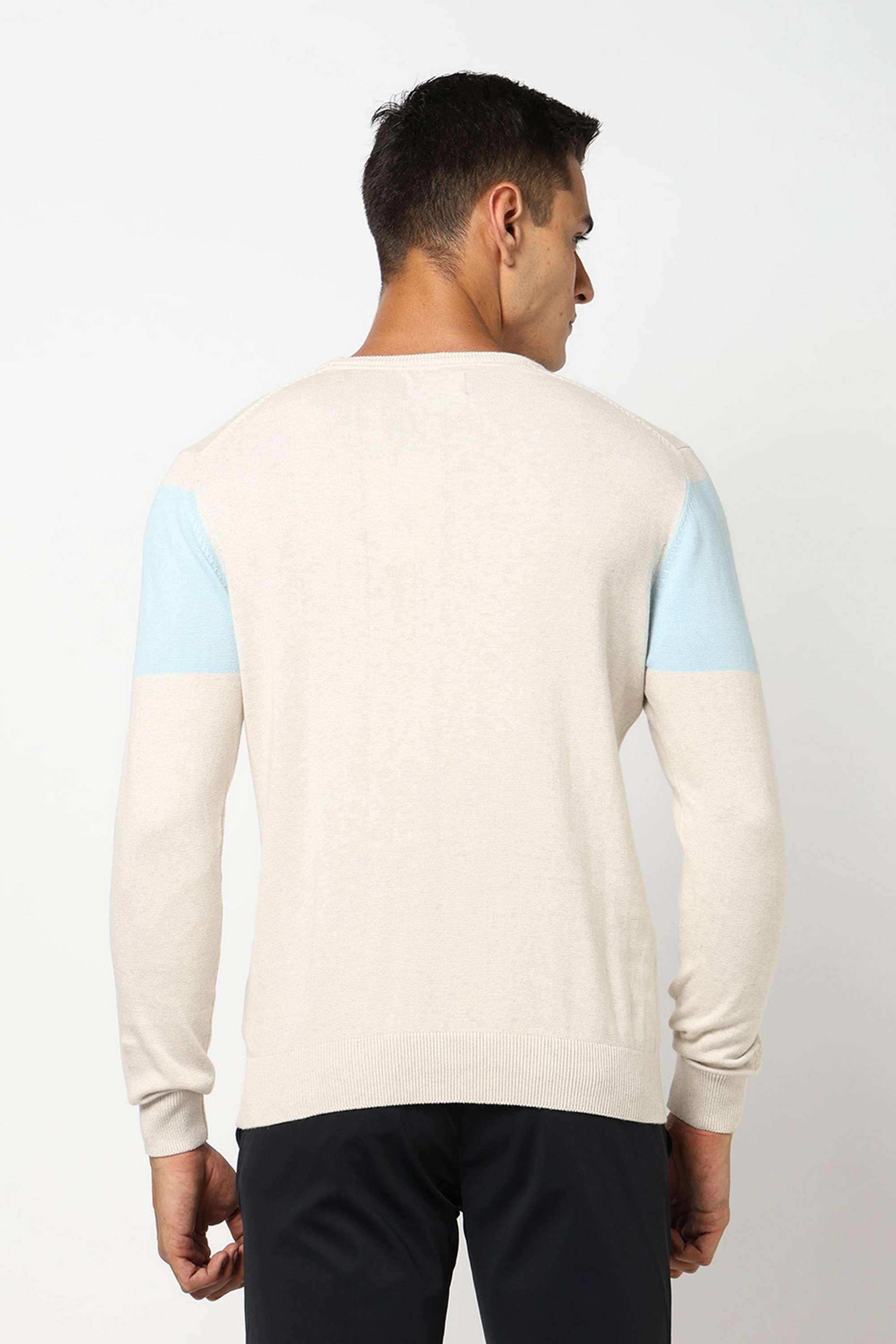 Solid-Blended-Fabric-Round-Neck-Men-s-Sweater