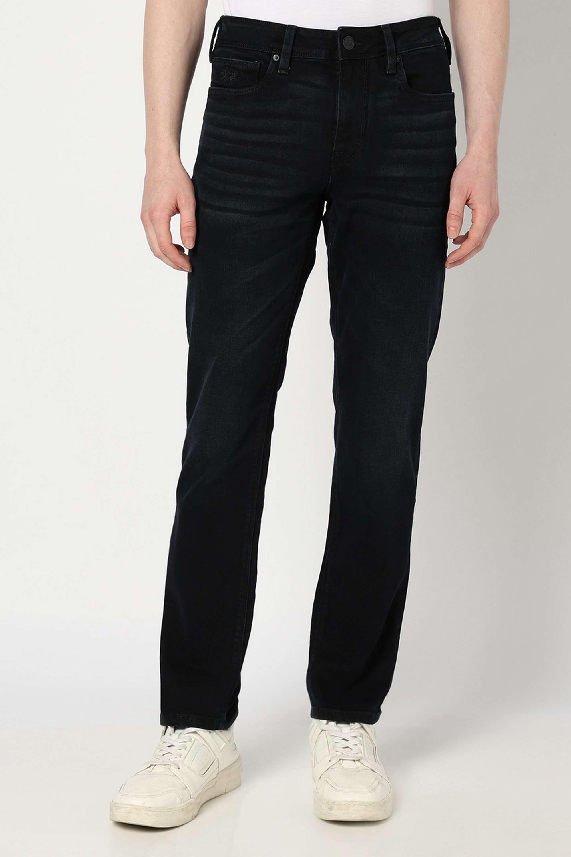 Solid-Blended-Fabric-Slim-Fit-Men-s-Jeans