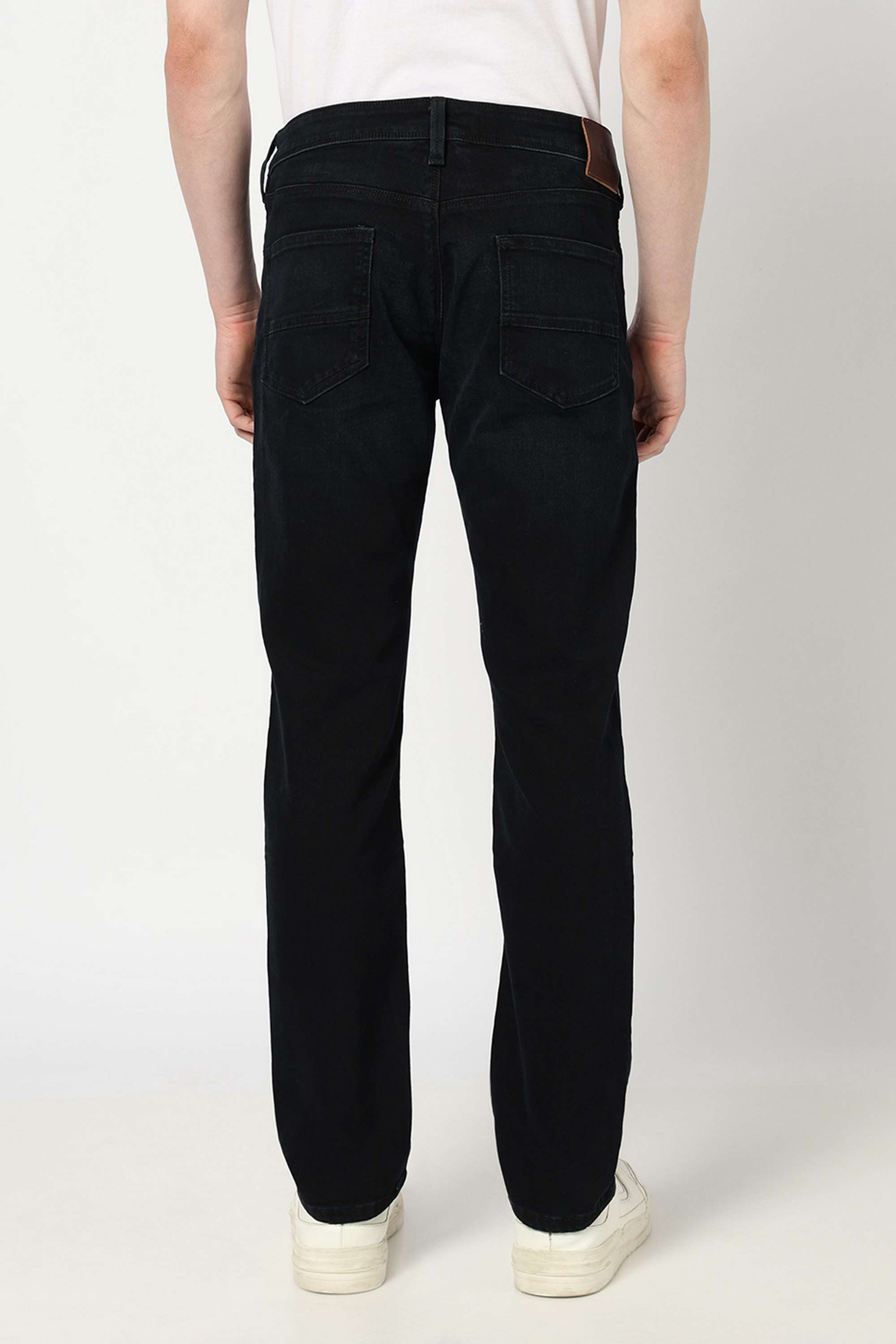 Solid-Blended-Fabric-Slim-Fit-Men-s-Jeans