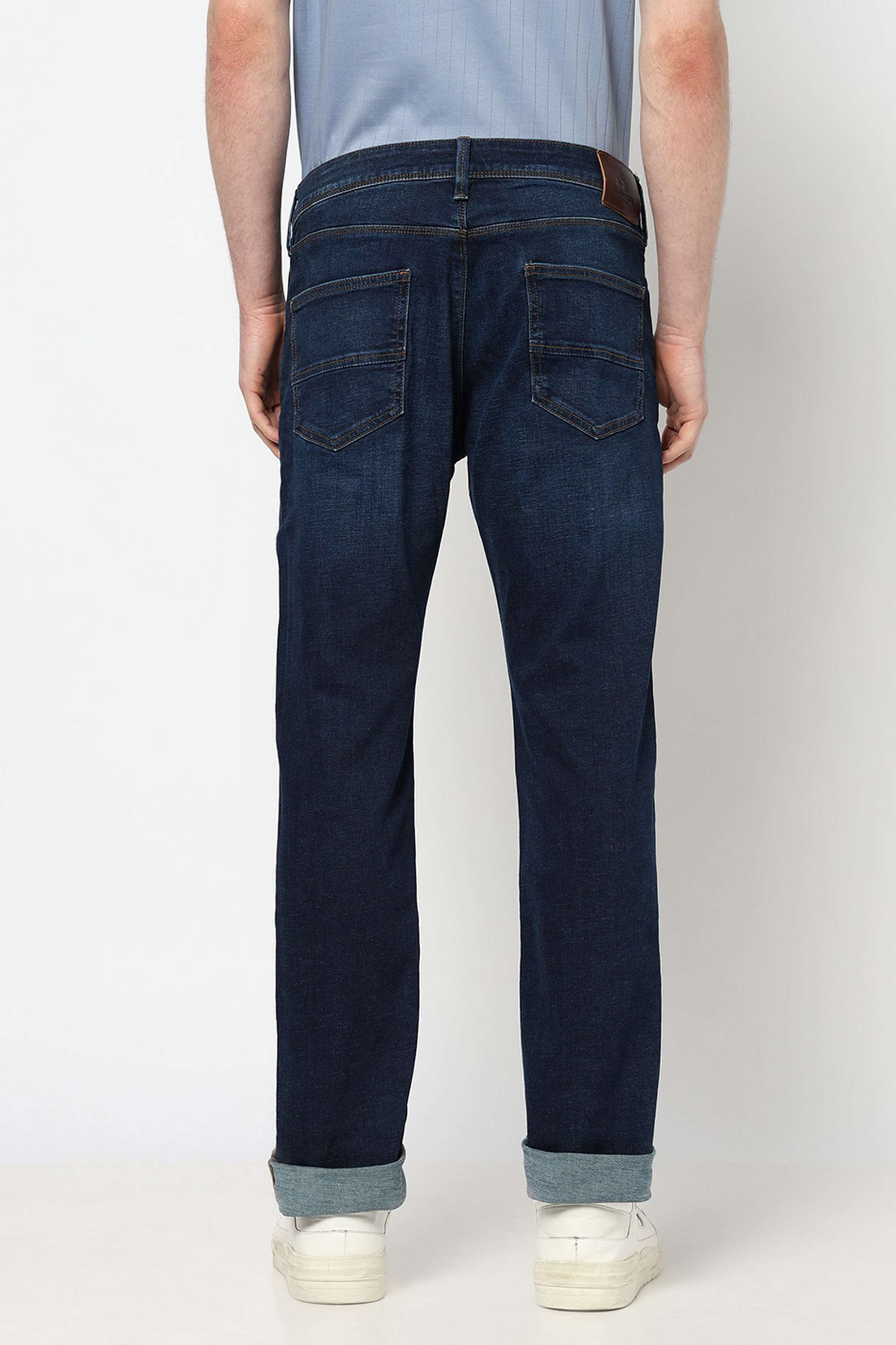 Solid-Blended-Fabric-Slim-Fit-Men-s-Jeans