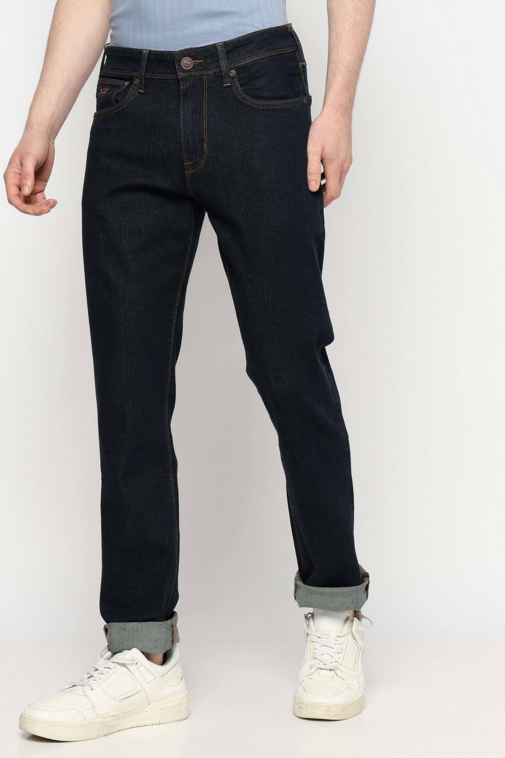 Solid-Cotton-Blend-Slim-Fit-Men-s-Jeans