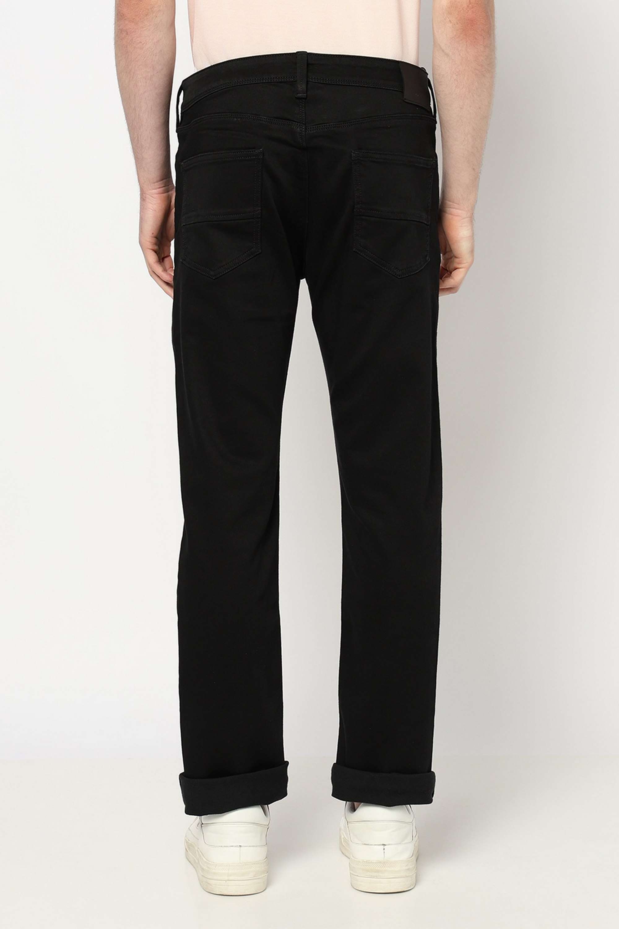 Solid-Blended-Fabric-Slim-Fit-Men-s-Jeans