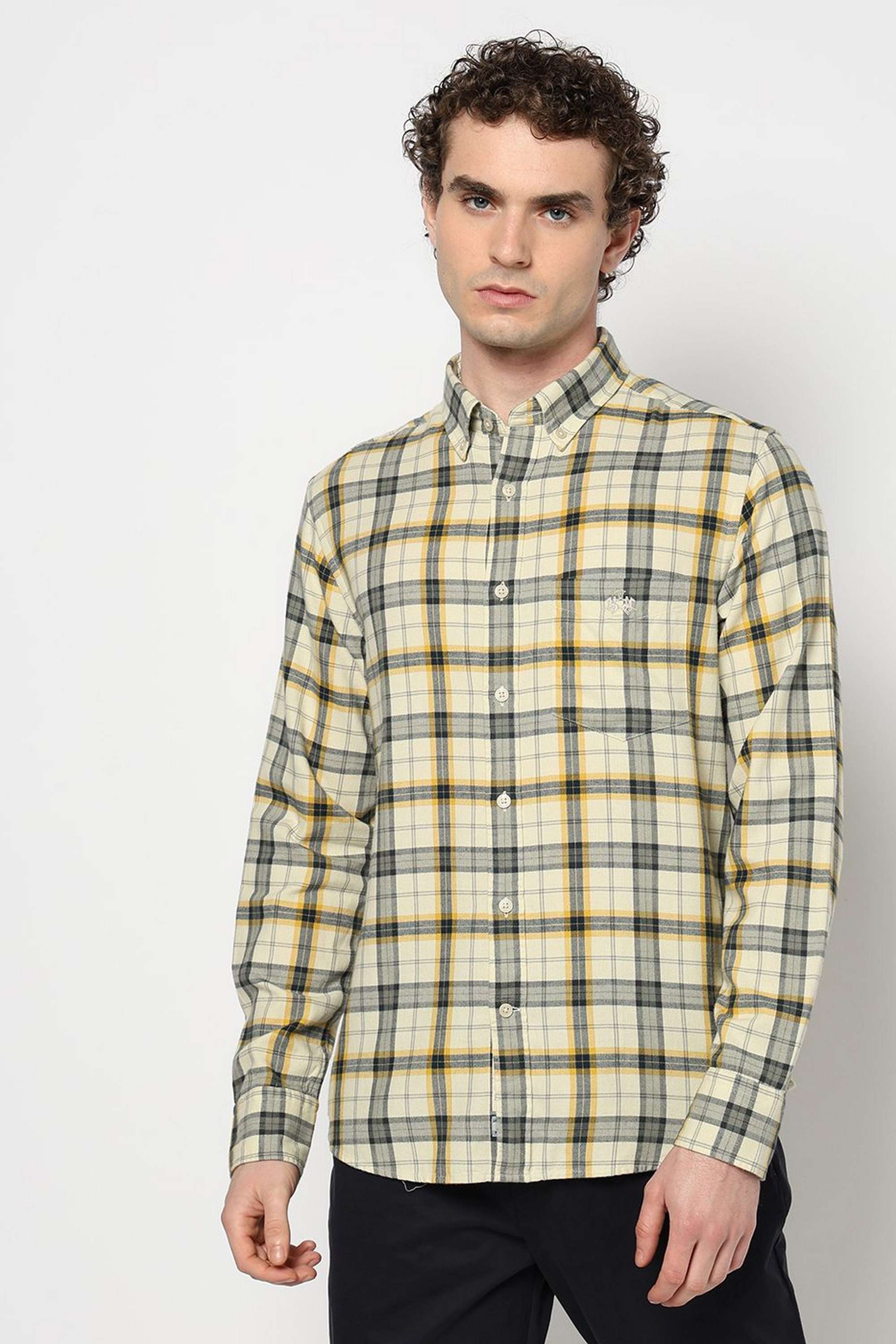 Checks-Cotton-Blend-Regular-Fit-Men-s-Shirt