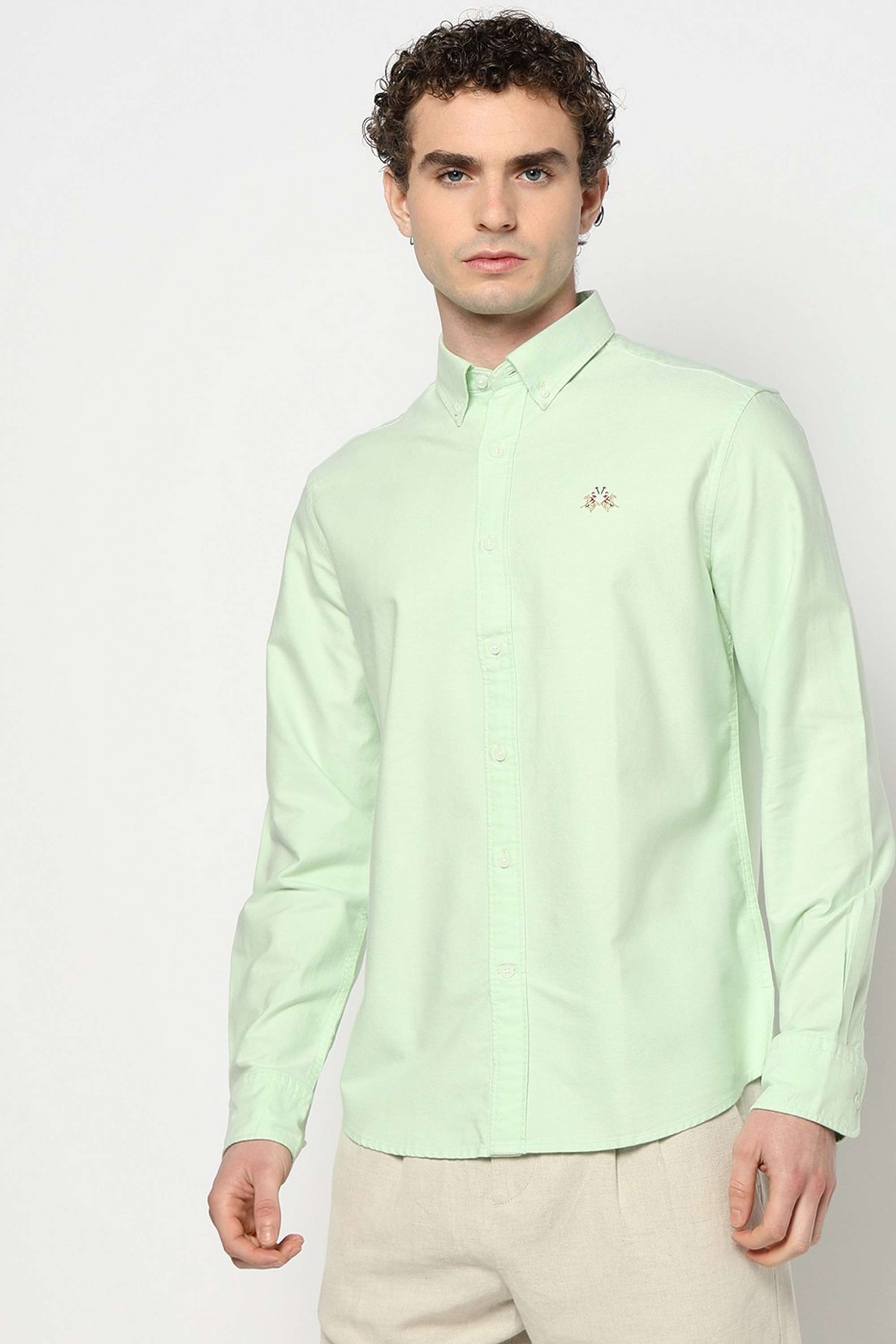 Solid-Cotton-Regular-Fit-Men-s-Casual-Shirt