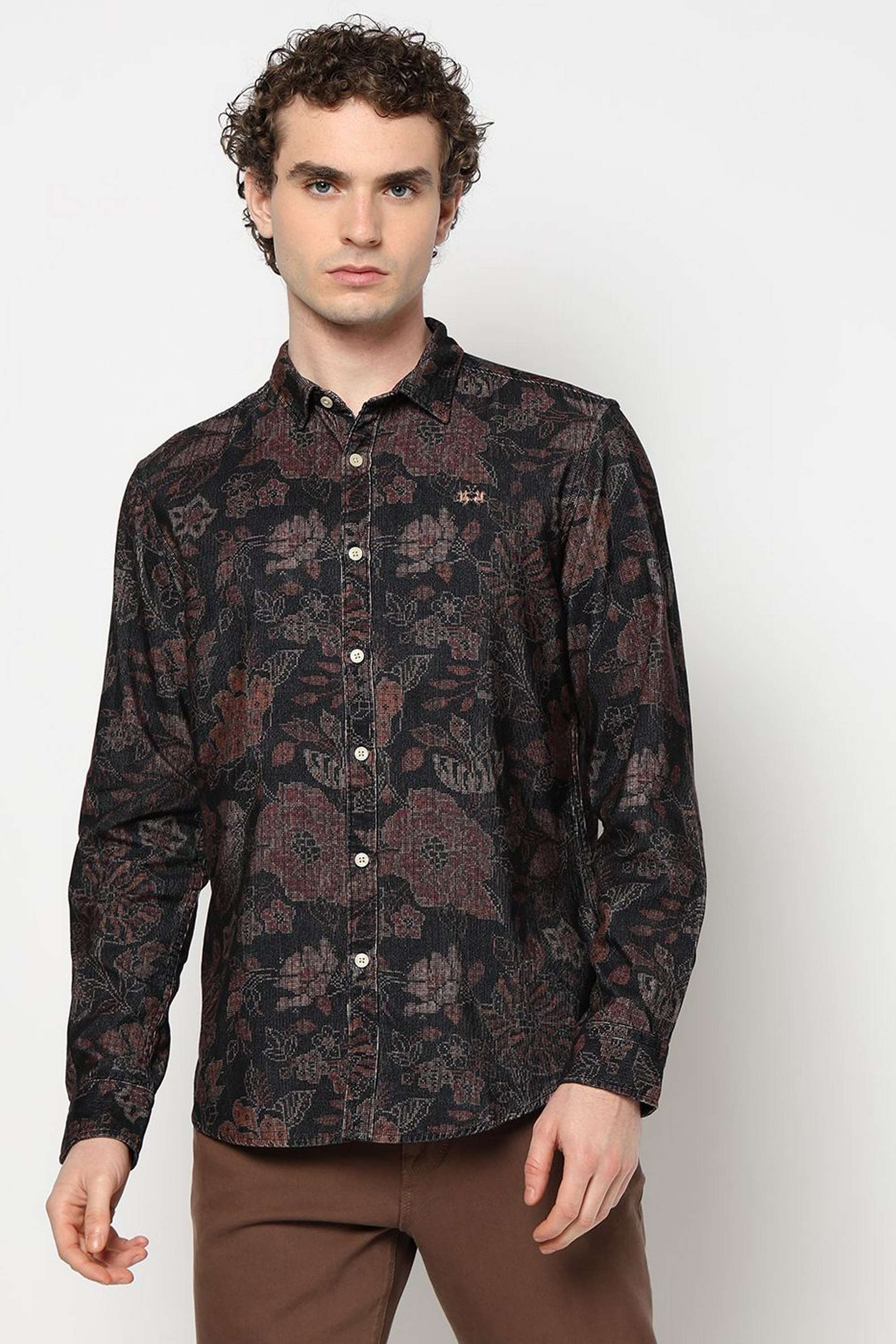 Solid-Blended-Fabric-Slim-Fit-Men-s-Shirt