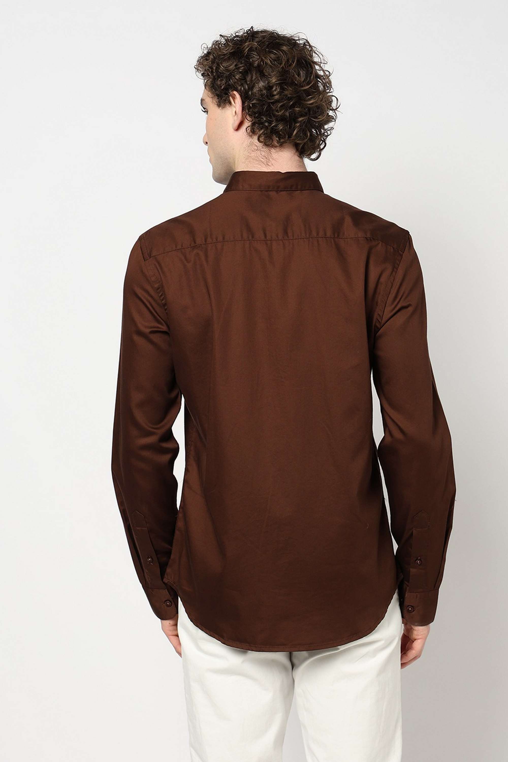 Solid-Blended-Fabric-Slim-Fit-Men-s-Shirt